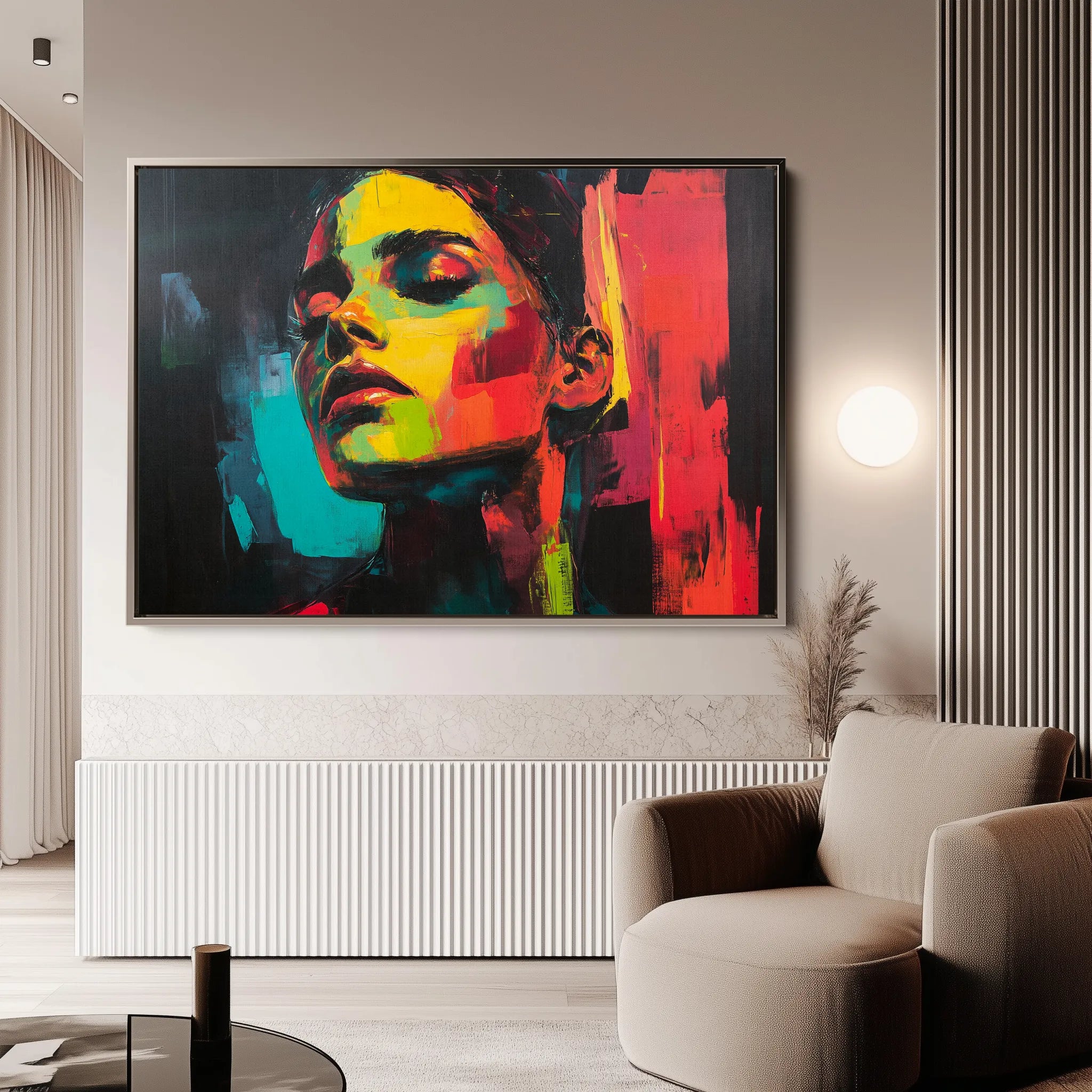Portrait 076 Canvas Art 60 x 40 cm / Black