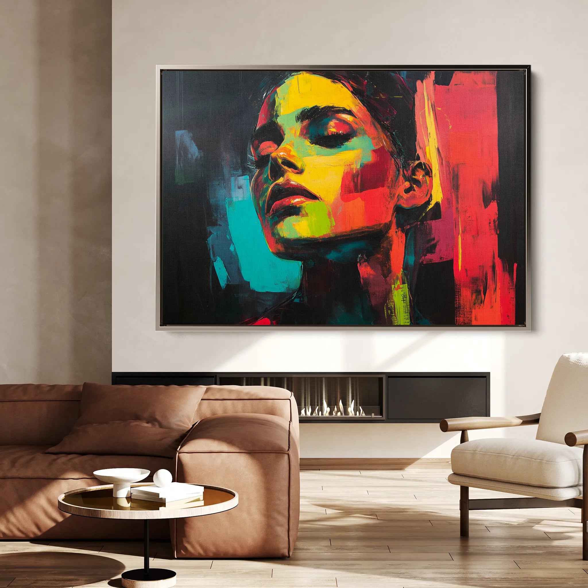 Portrait 076 Canvas Art 60 x 40 cm / Black