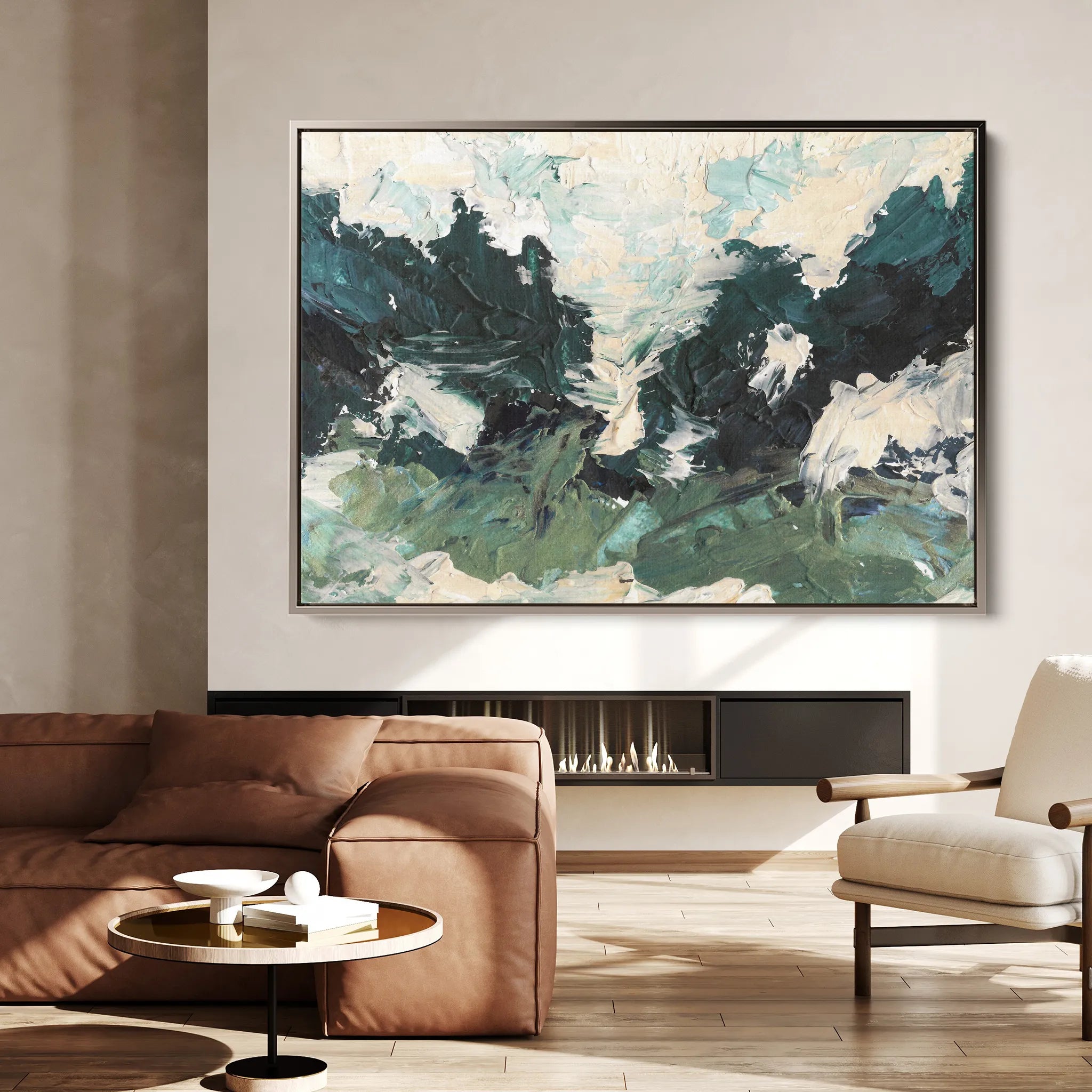 Abstract 077 Canvas Art 60 x 40 cm / Black