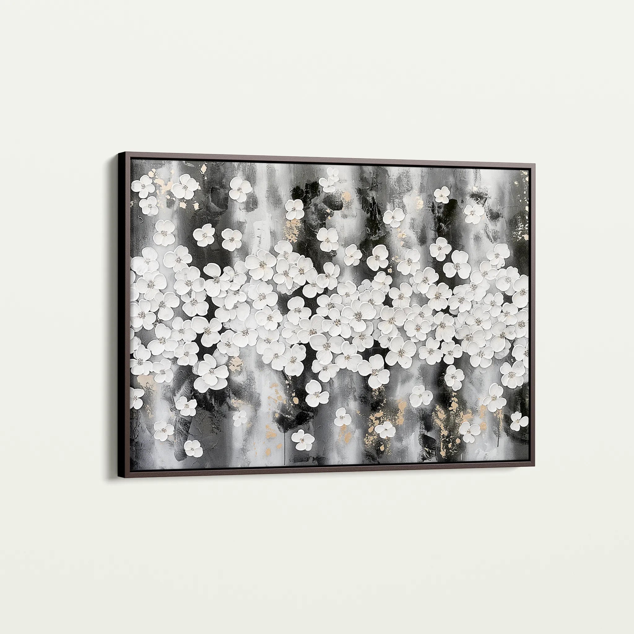 Floral 077 Canvas Art 60 x 40 cm / Black
