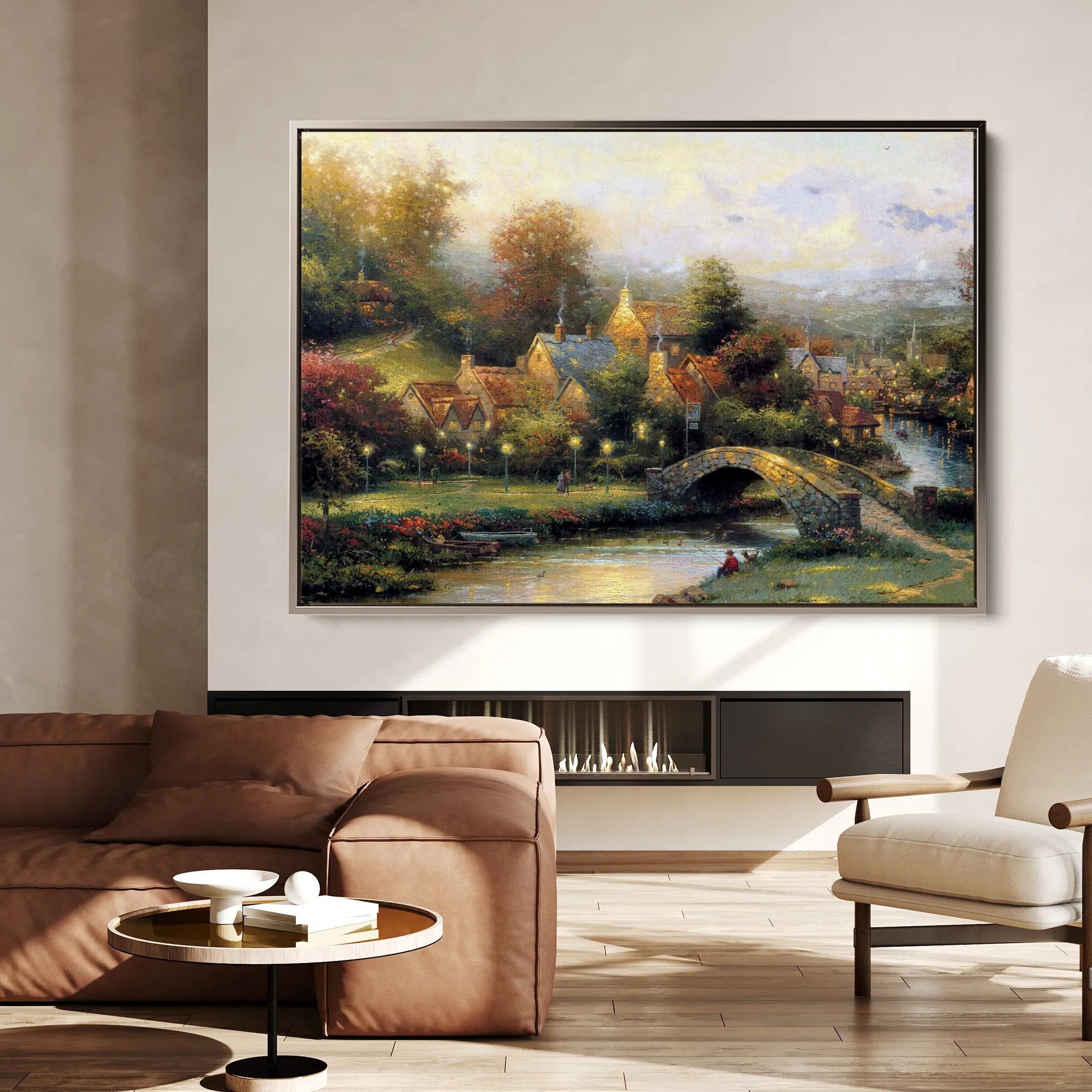 Landscape 077 Canvas Art 60 x 40 cm / Black