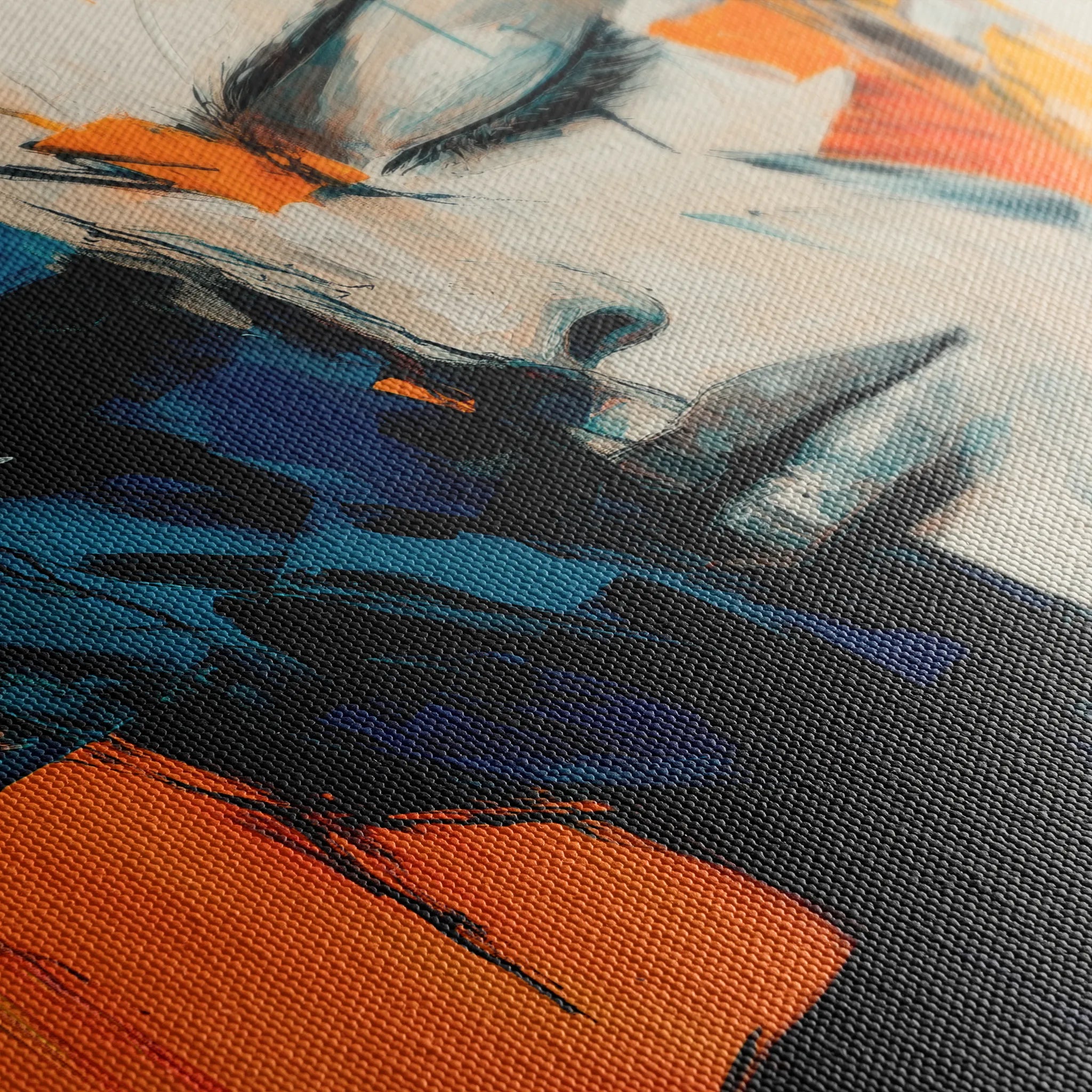 Portrait 077 Canvas Art 60 x 40 cm / Black