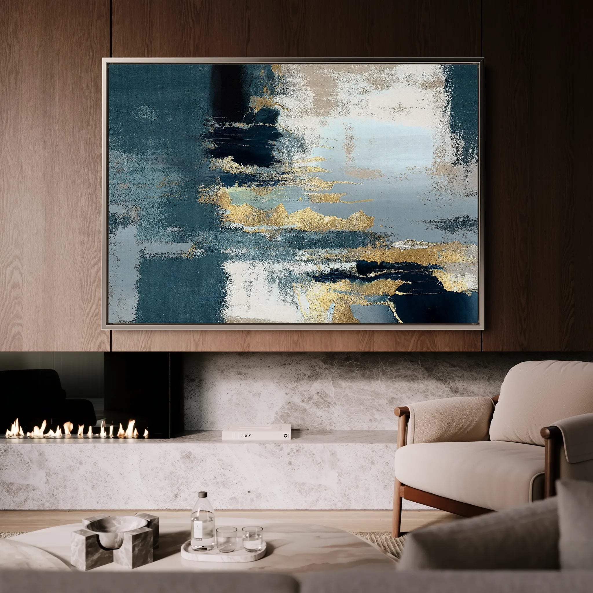 Abstract 078 Canvas Art 60 x 40 cm / Black