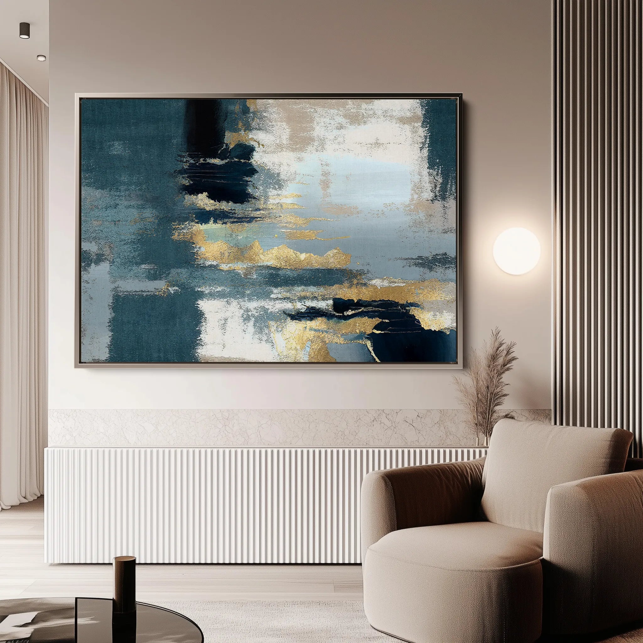 Abstract 078 Canvas Art 60 x 40 cm / Black