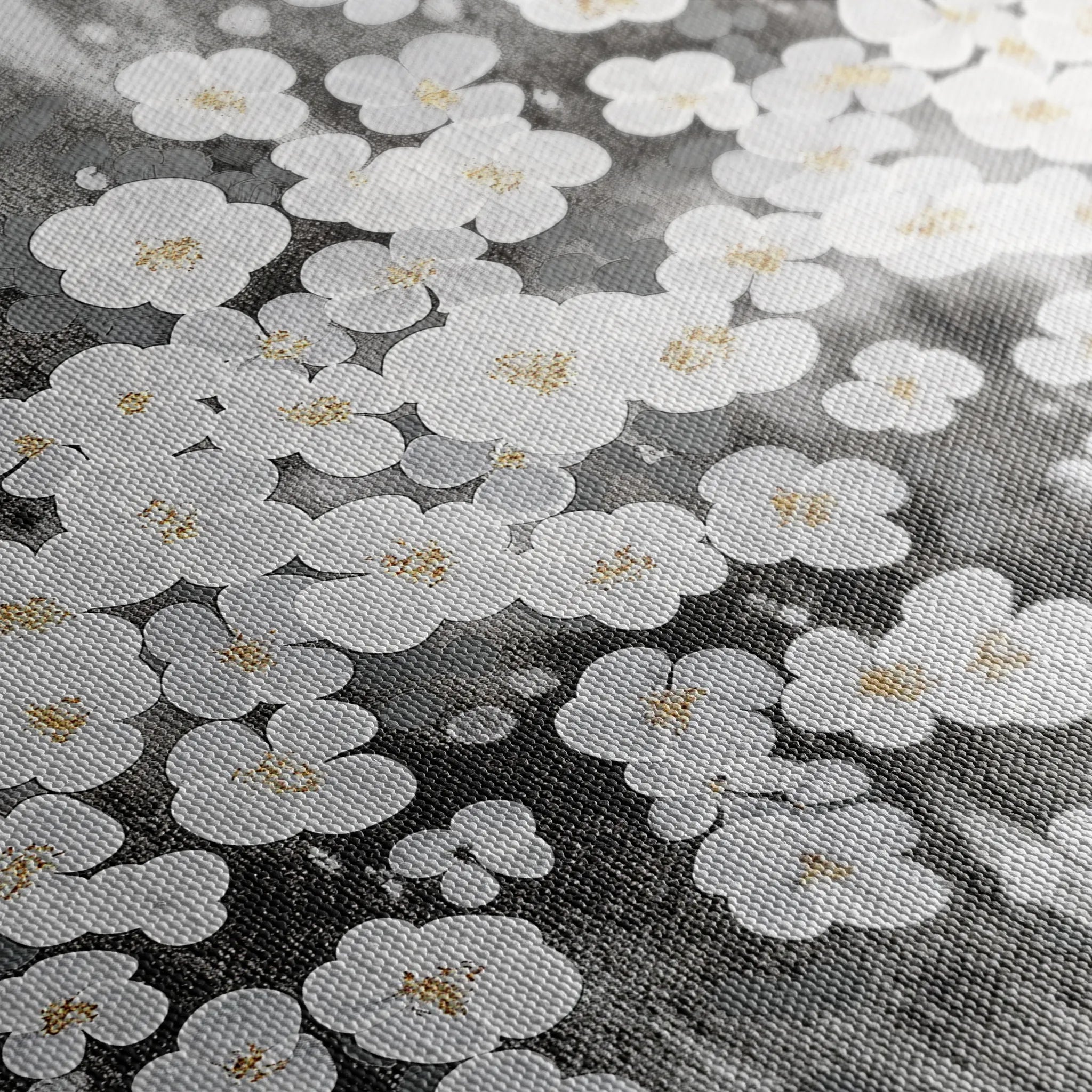 Floral 078 Canvas Art 60 x 40 cm / Black