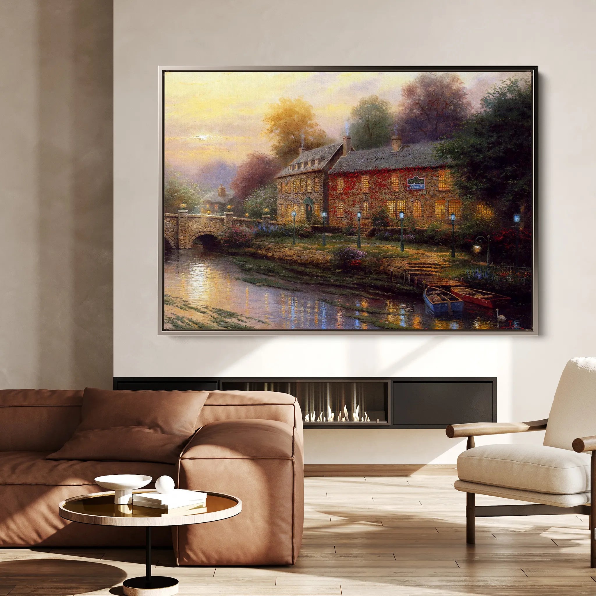 Landscape 078 Canvas Art 60 x 40 cm / Black