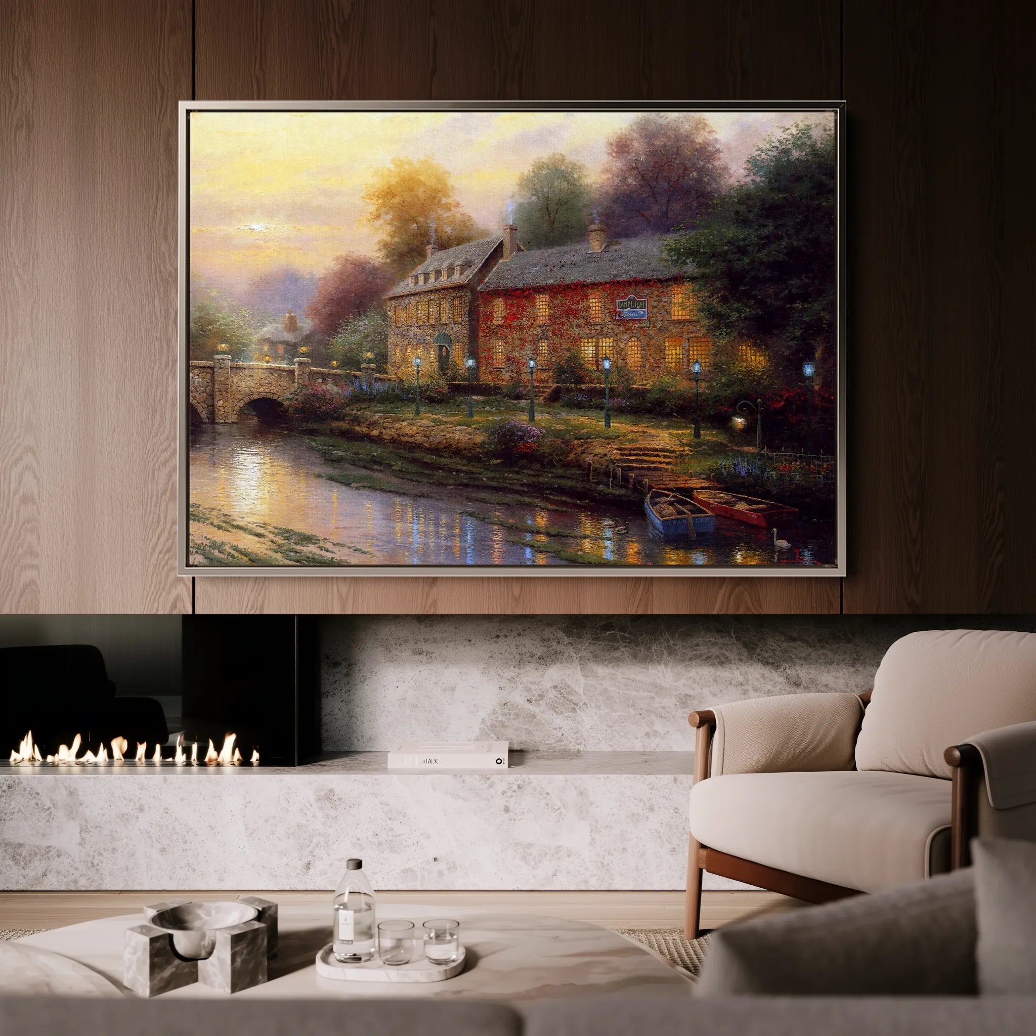 Landscape 078 Canvas Art 60 x 40 cm / Black