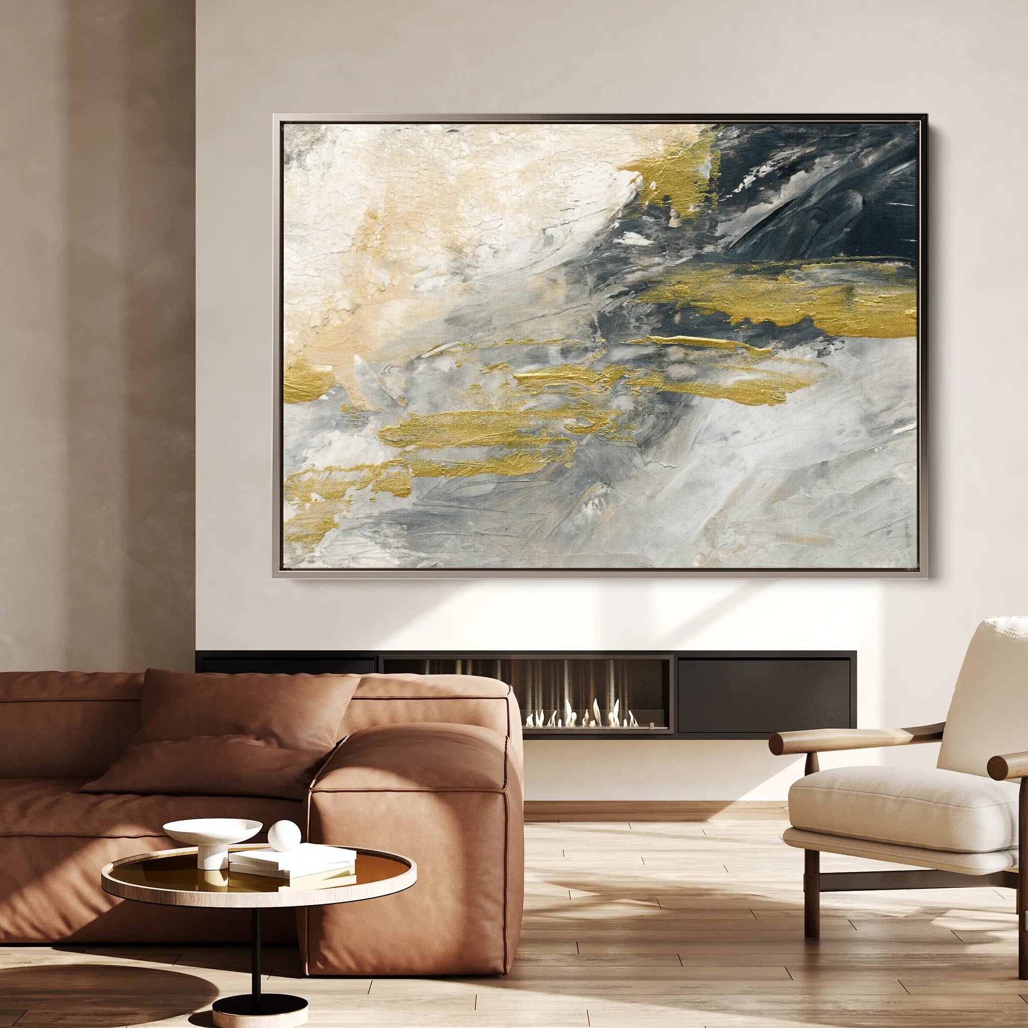 Abstract 079 Canvas Art 60 x 40 cm / Black