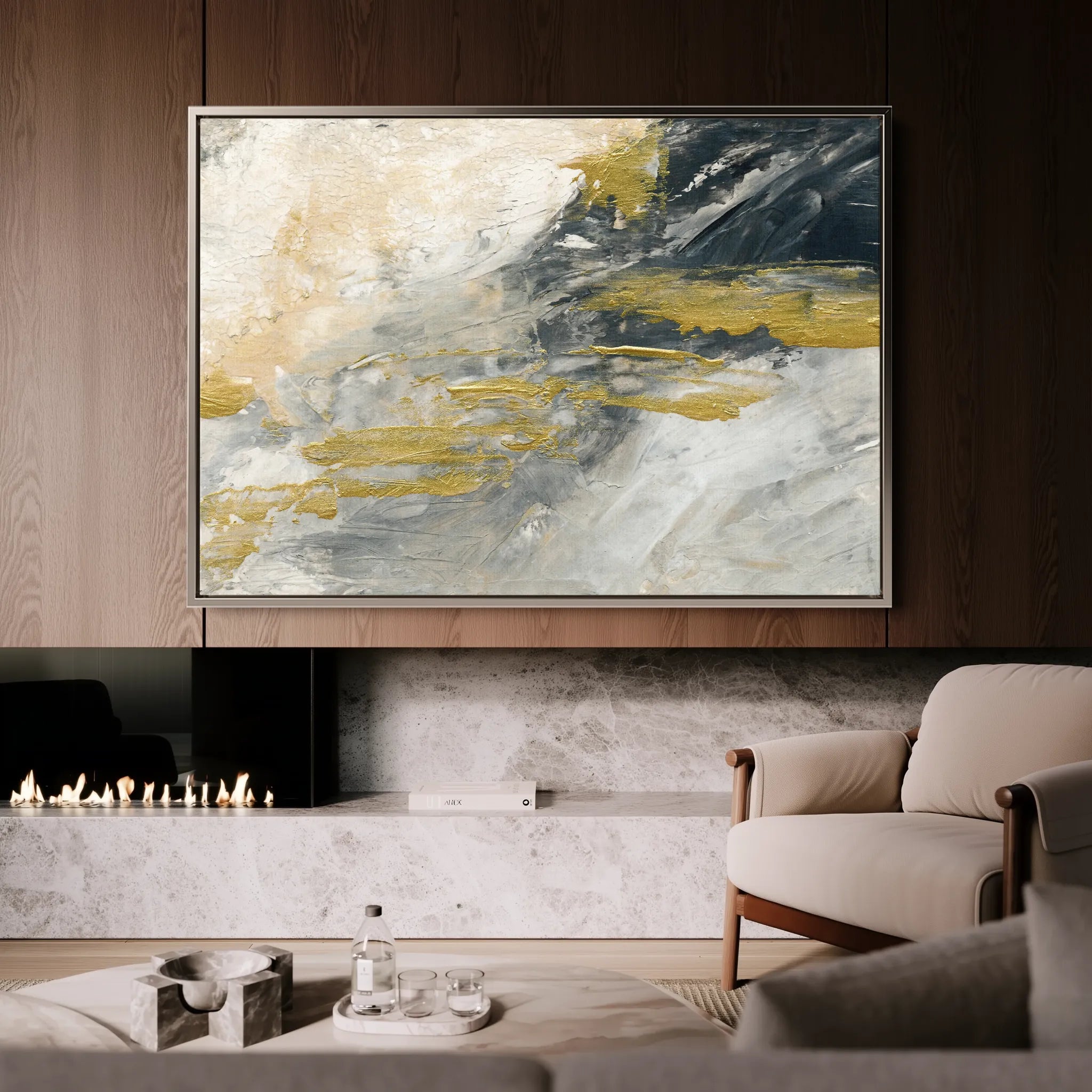 Abstract 079 Canvas Art 60 x 40 cm / Black
