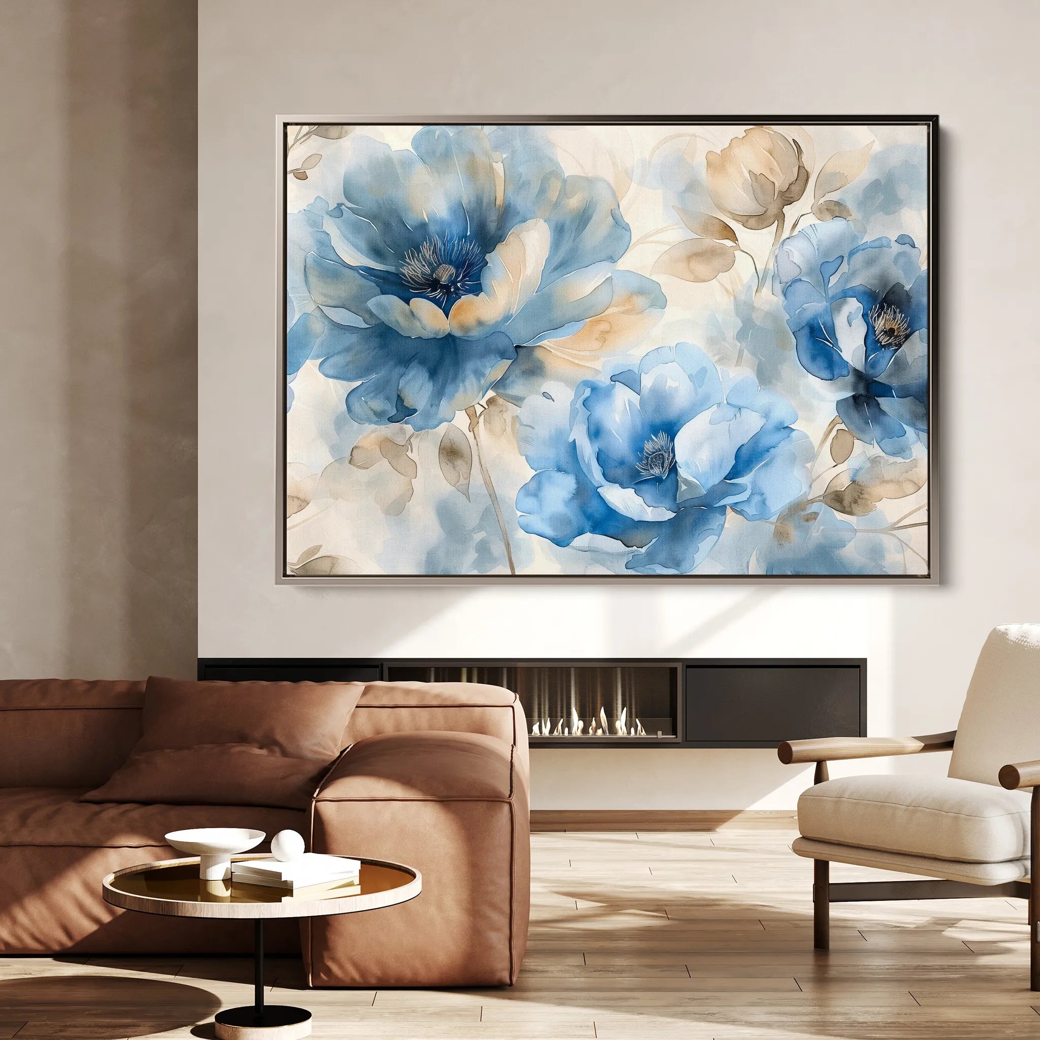 Floral 079 Canvas Art 60 x 40 cm / Black