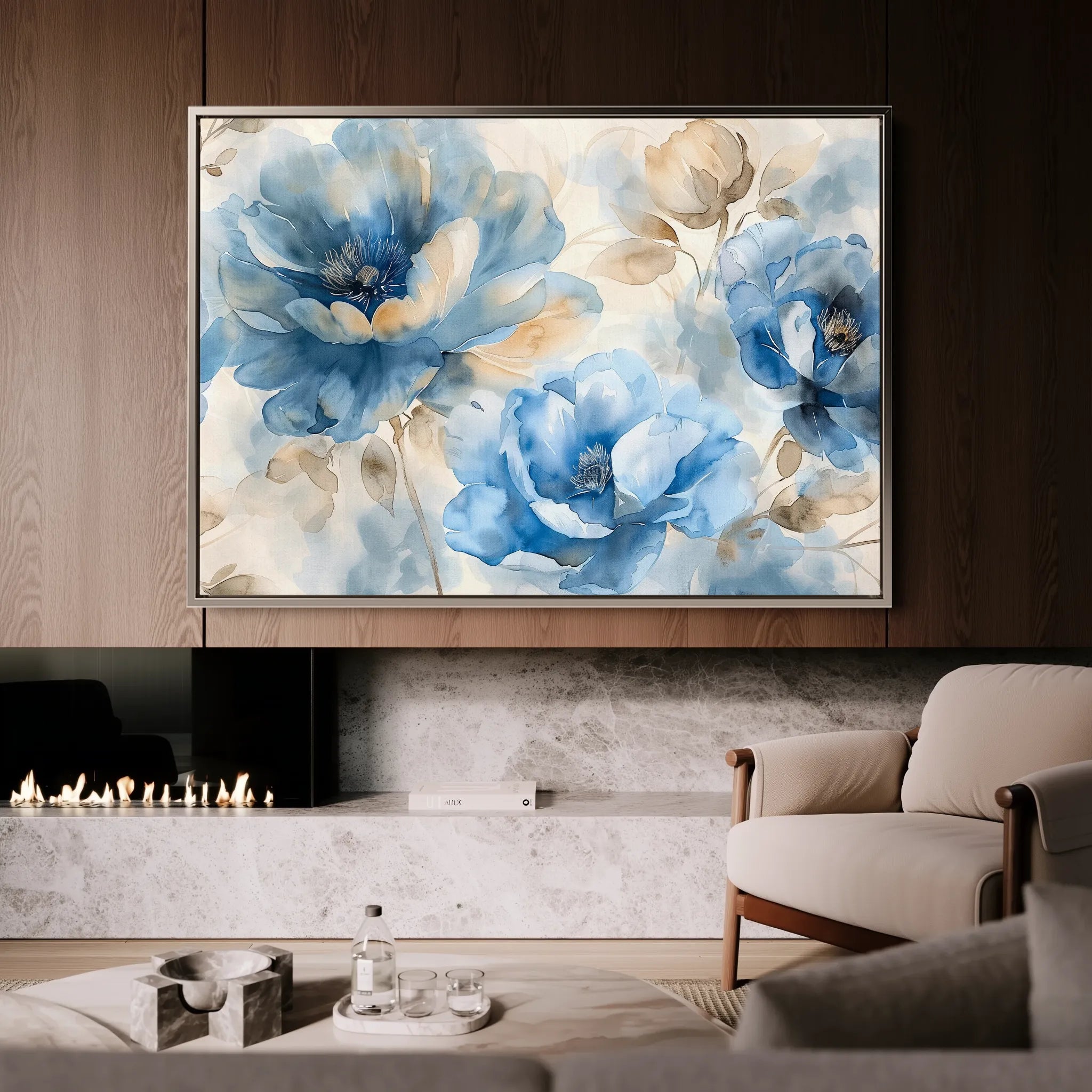 Floral 079 Canvas Art 60 x 40 cm / Black