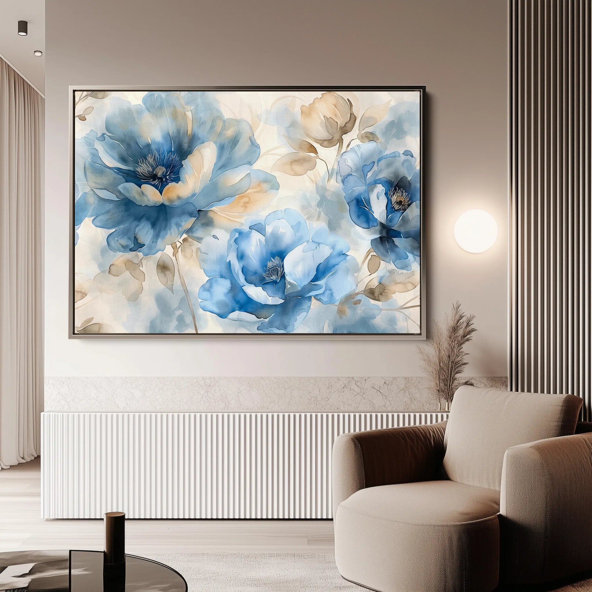 Floral 079 Canvas Art 60 x 40 cm / Black