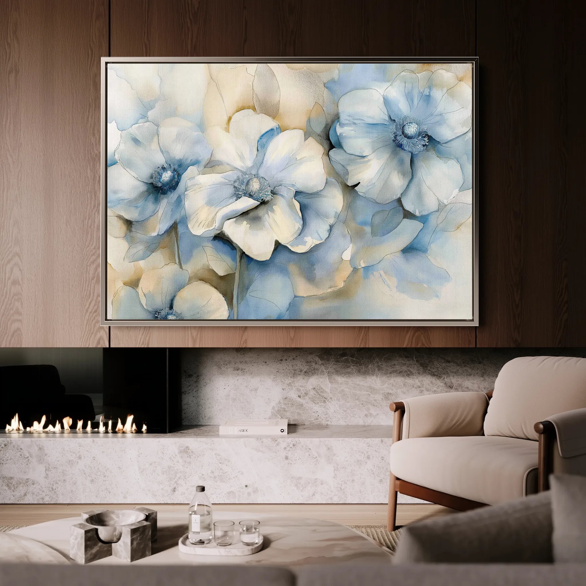 Floral 080 Canvas Art 60 x 40 cm / Black