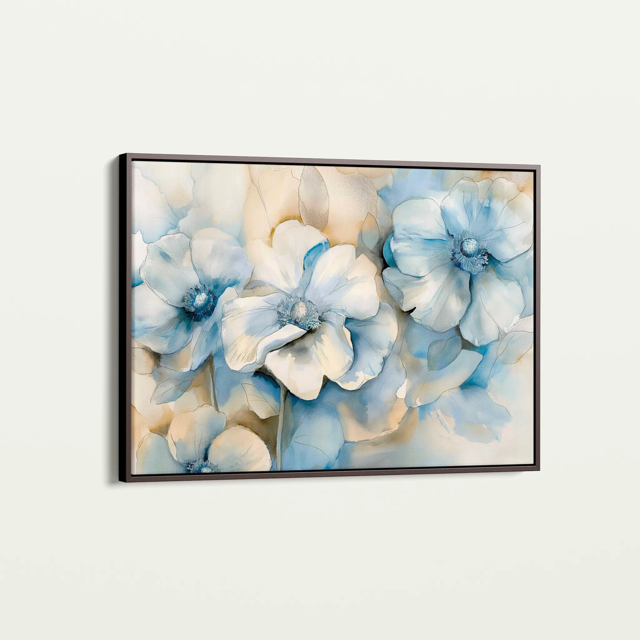 Floral 080 Canvas Art 60 x 40 cm / Black