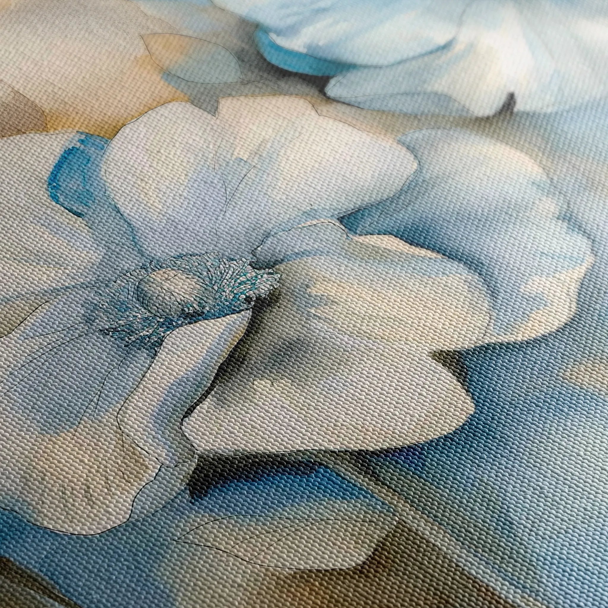 Floral 080 Canvas Art 60 x 40 cm / Black