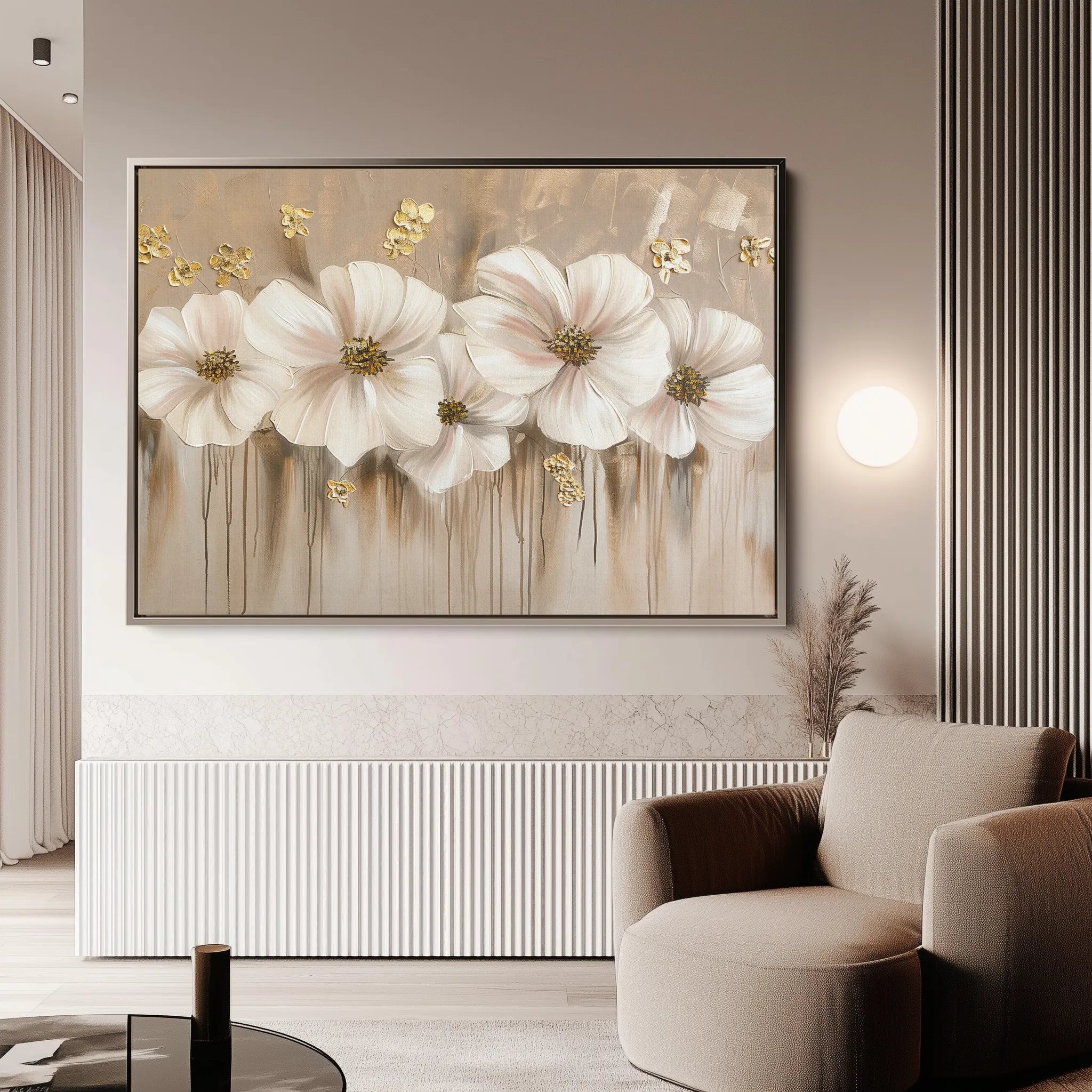 Floral 081 Canvas Art 60 x 40 cm / Black