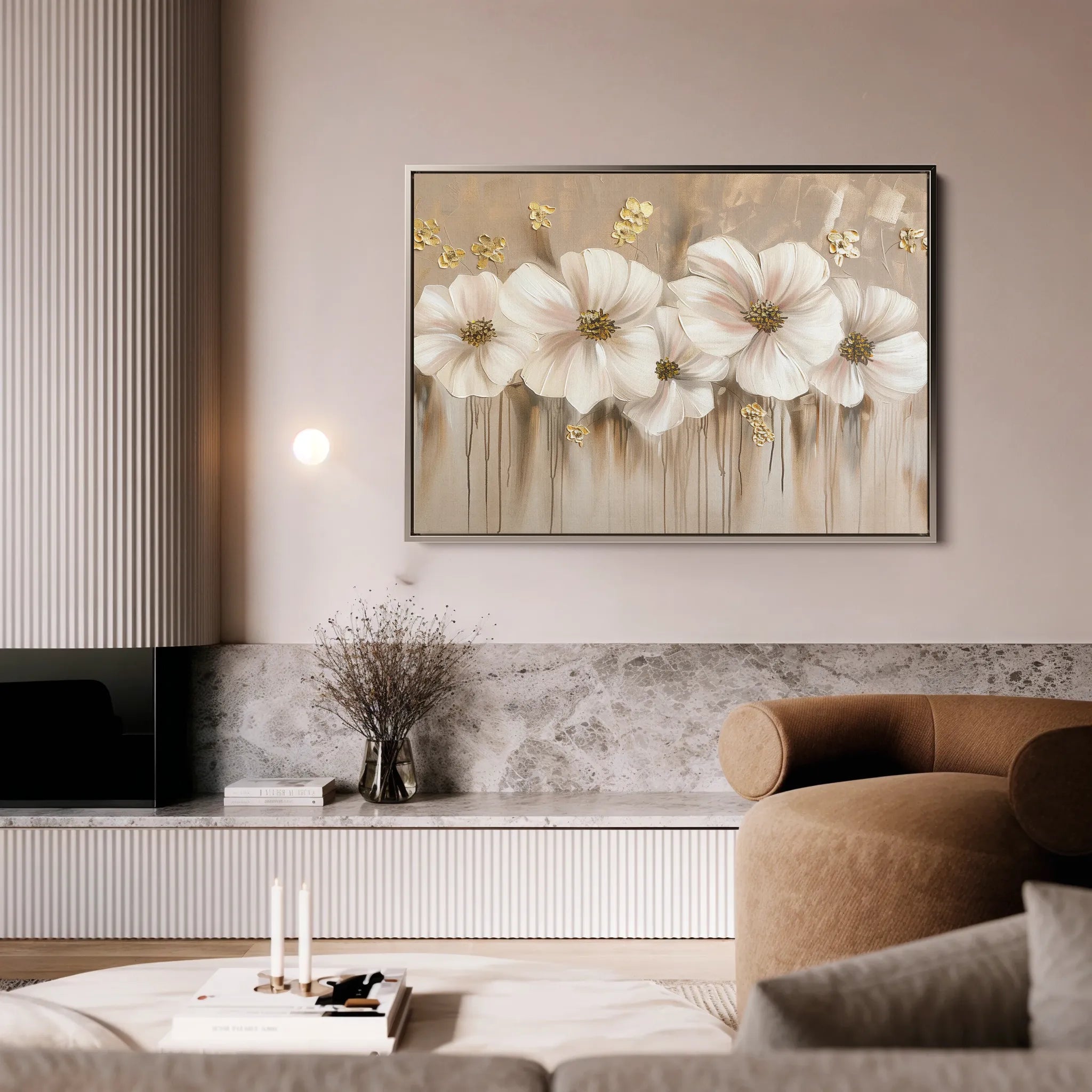 Floral 081 Canvas Art 60 x 40 cm / Black