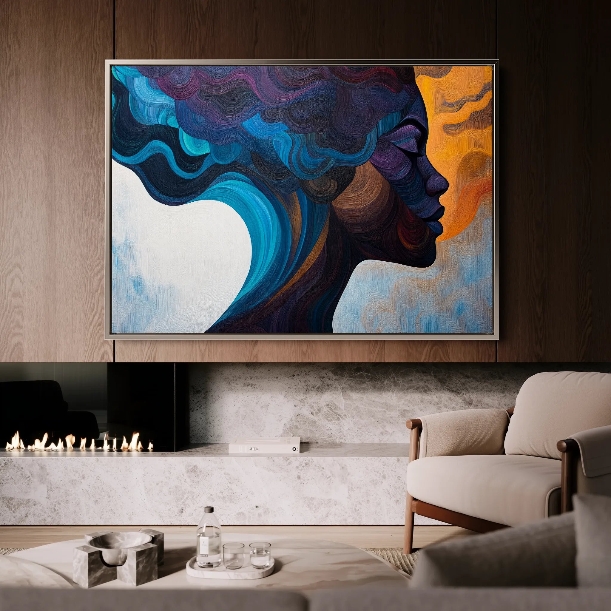 Portrait 081 Canvas Art 60 x 40 cm / Black