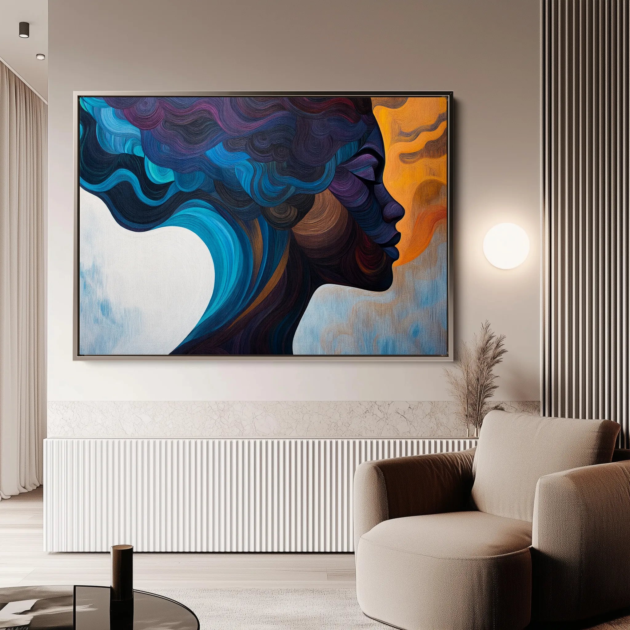 Portrait 081 Canvas Art 60 x 40 cm / Black