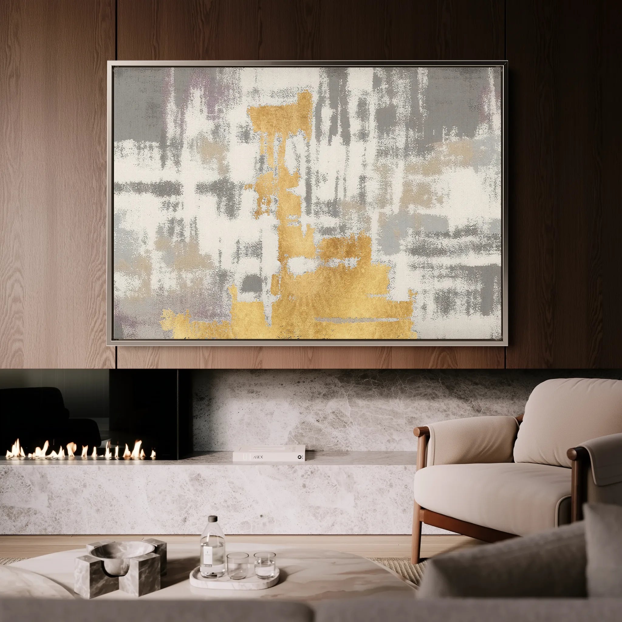 Abstract 082 Canvas Art 60 x 40 cm / Black