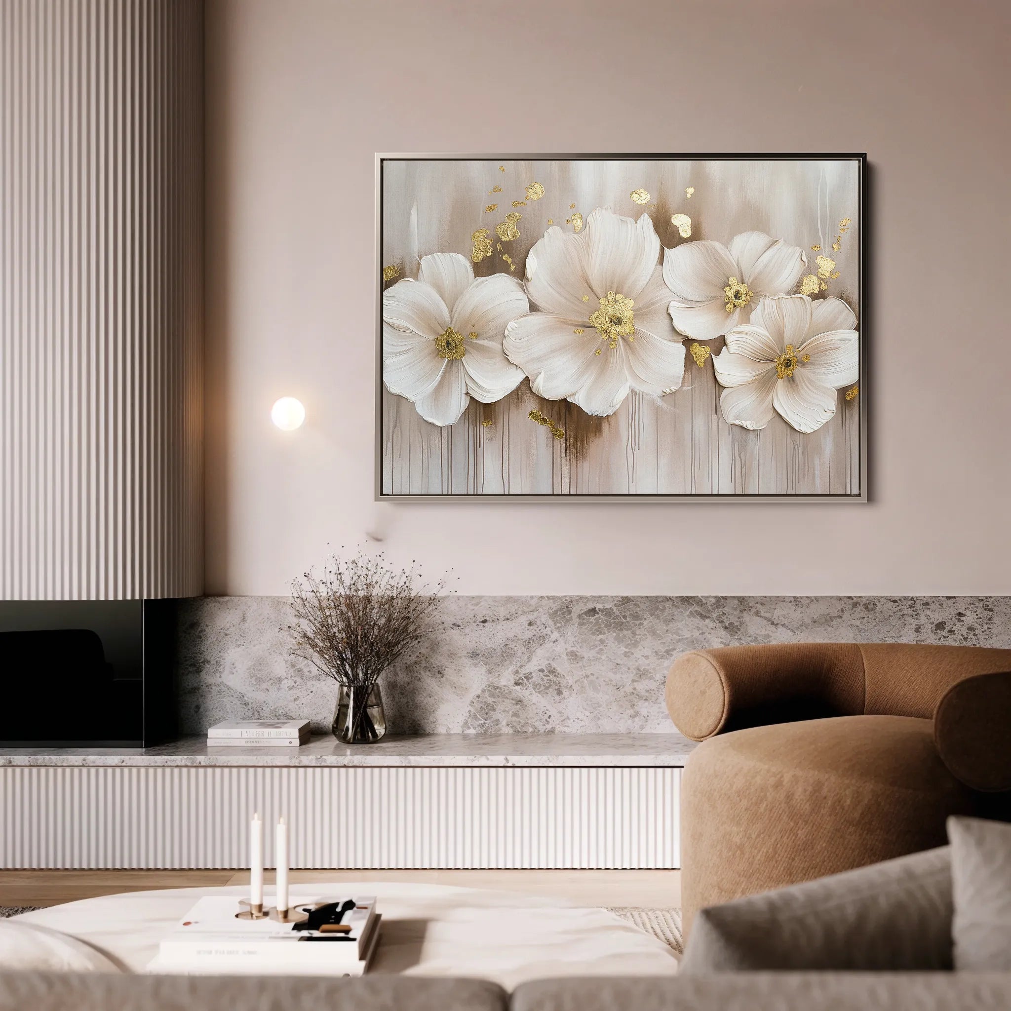 Floral 082 Canvas Art 60 x 40 cm / Black