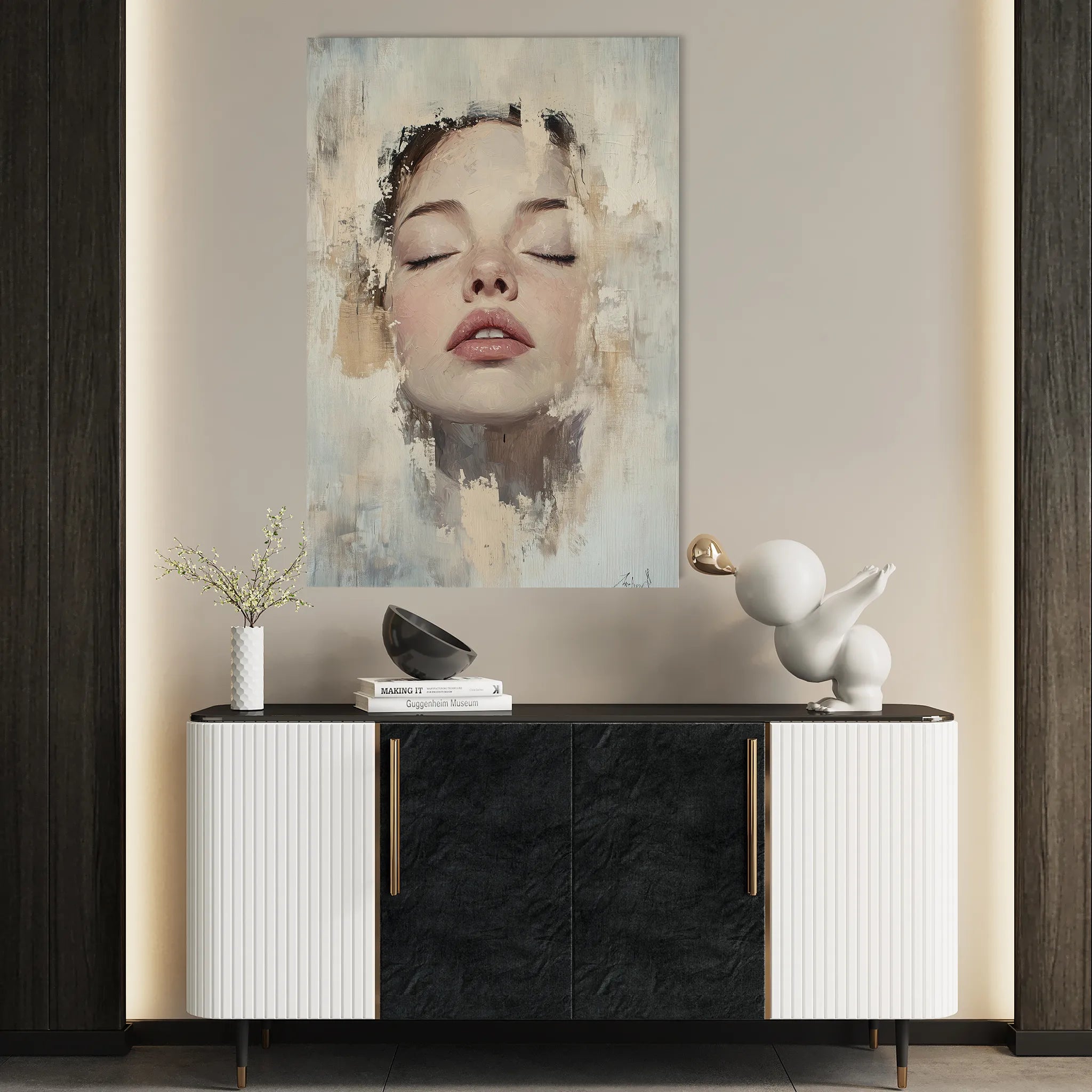 Portrait 082 Canvas Art 60 x 40 cm / Black