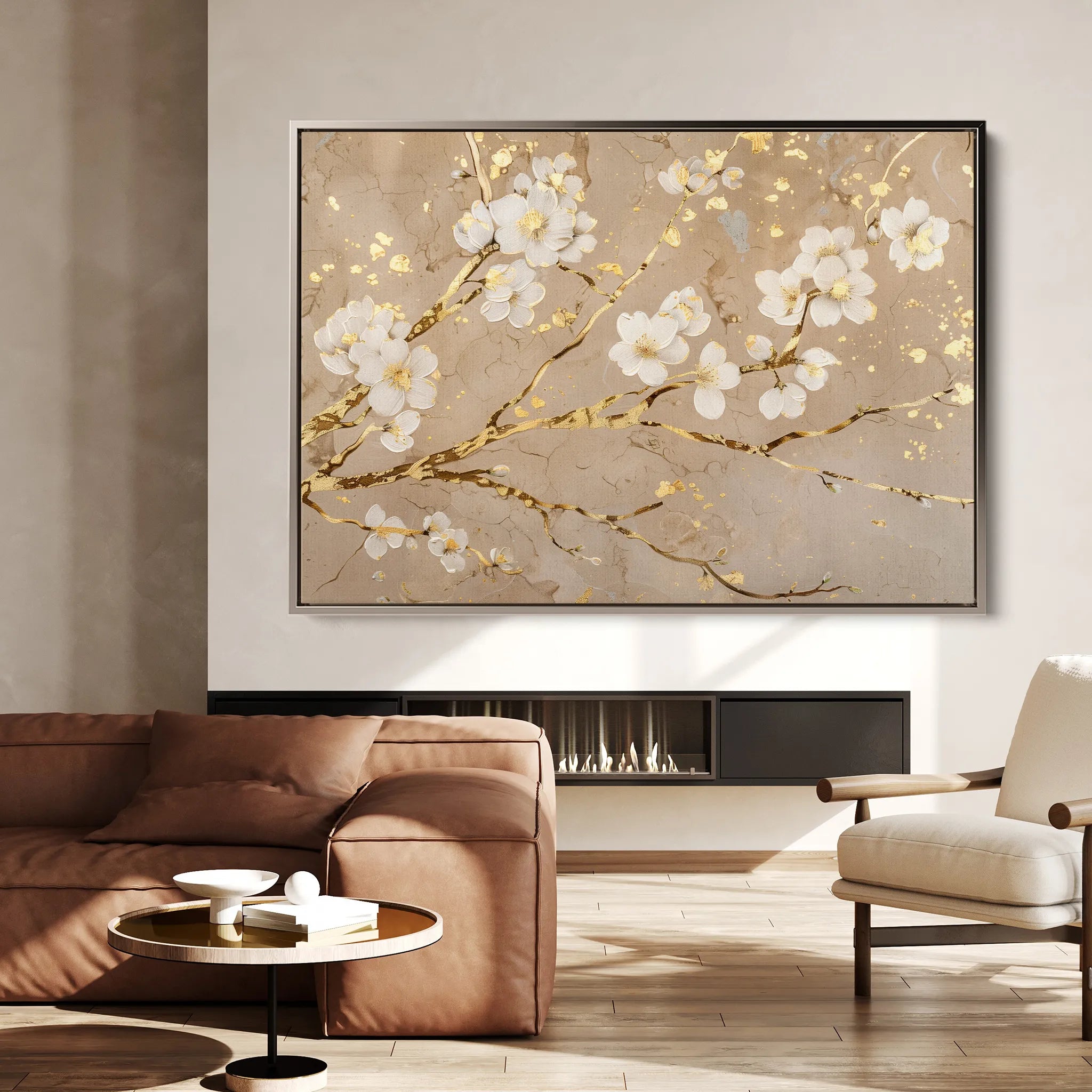 Floral 083 Canvas Art 60 x 40 cm / Black