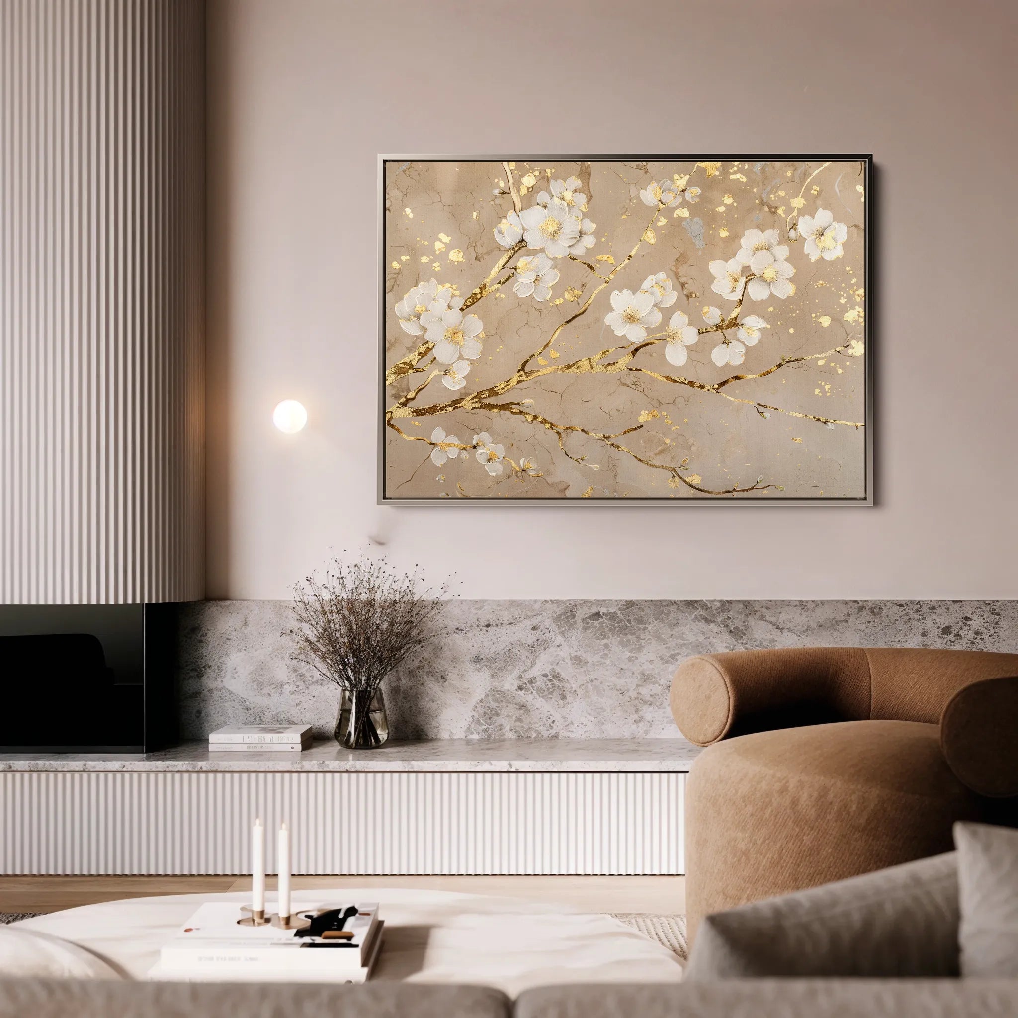 Floral 083 Canvas Art 60 x 40 cm / Black