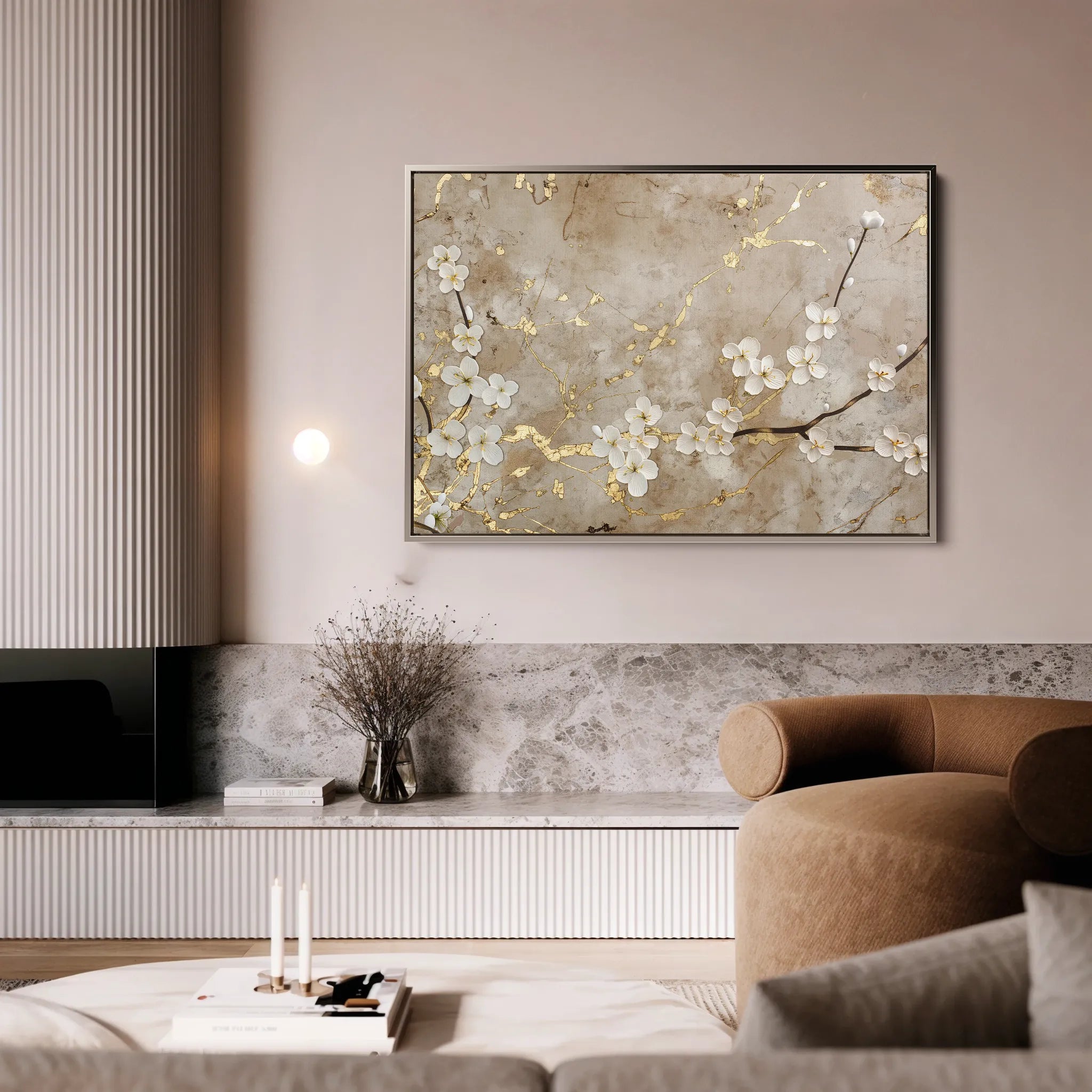 Floral 084 Canvas Art 60 x 40 cm / Black