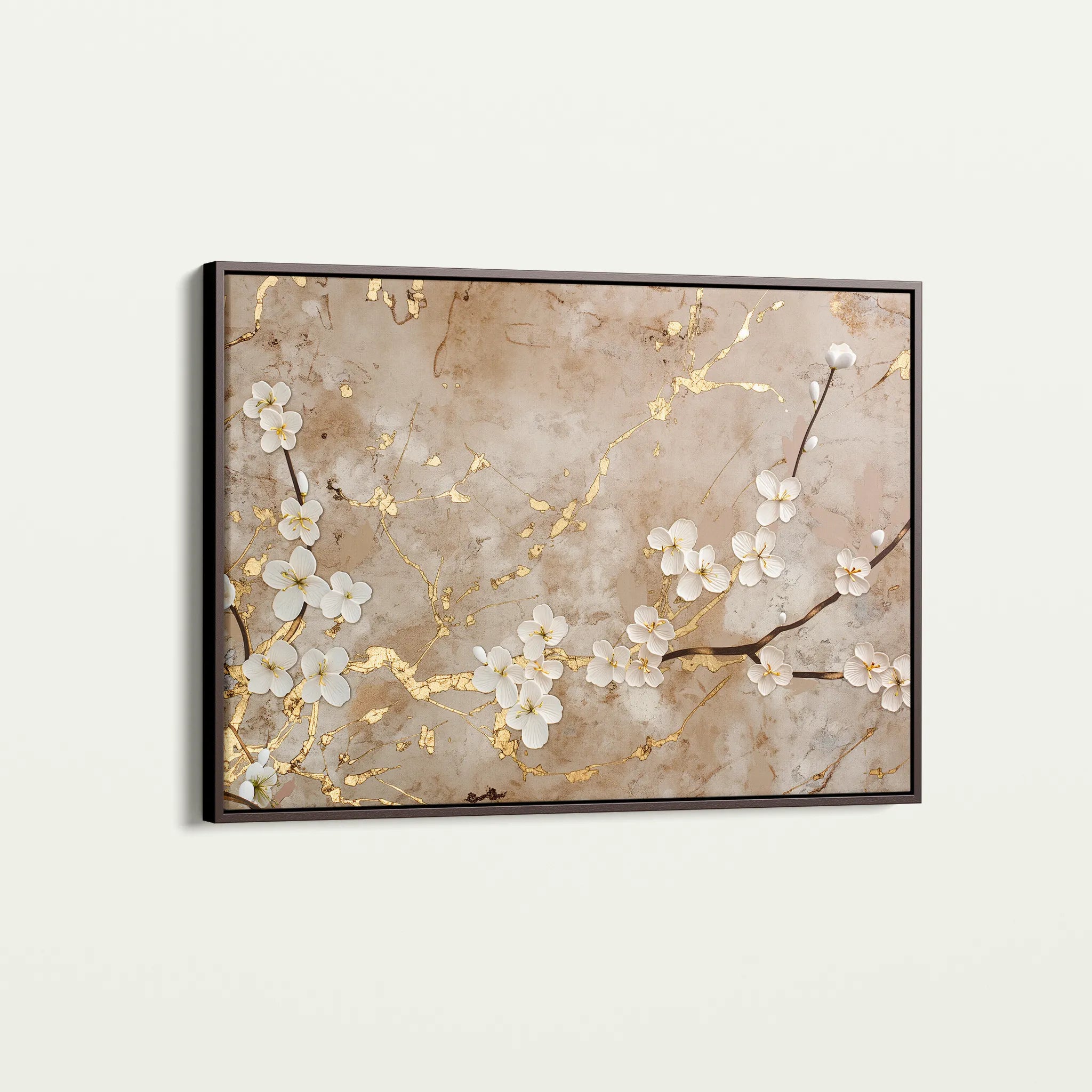 Floral 084 Canvas Art 60 x 40 cm / Black