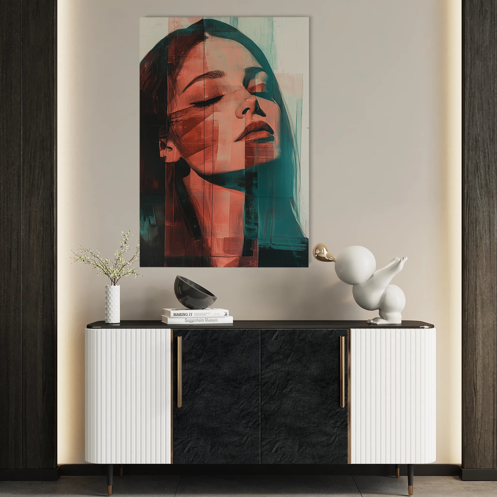 Portrait 084 Canvas Art 60 x 40 cm / Black