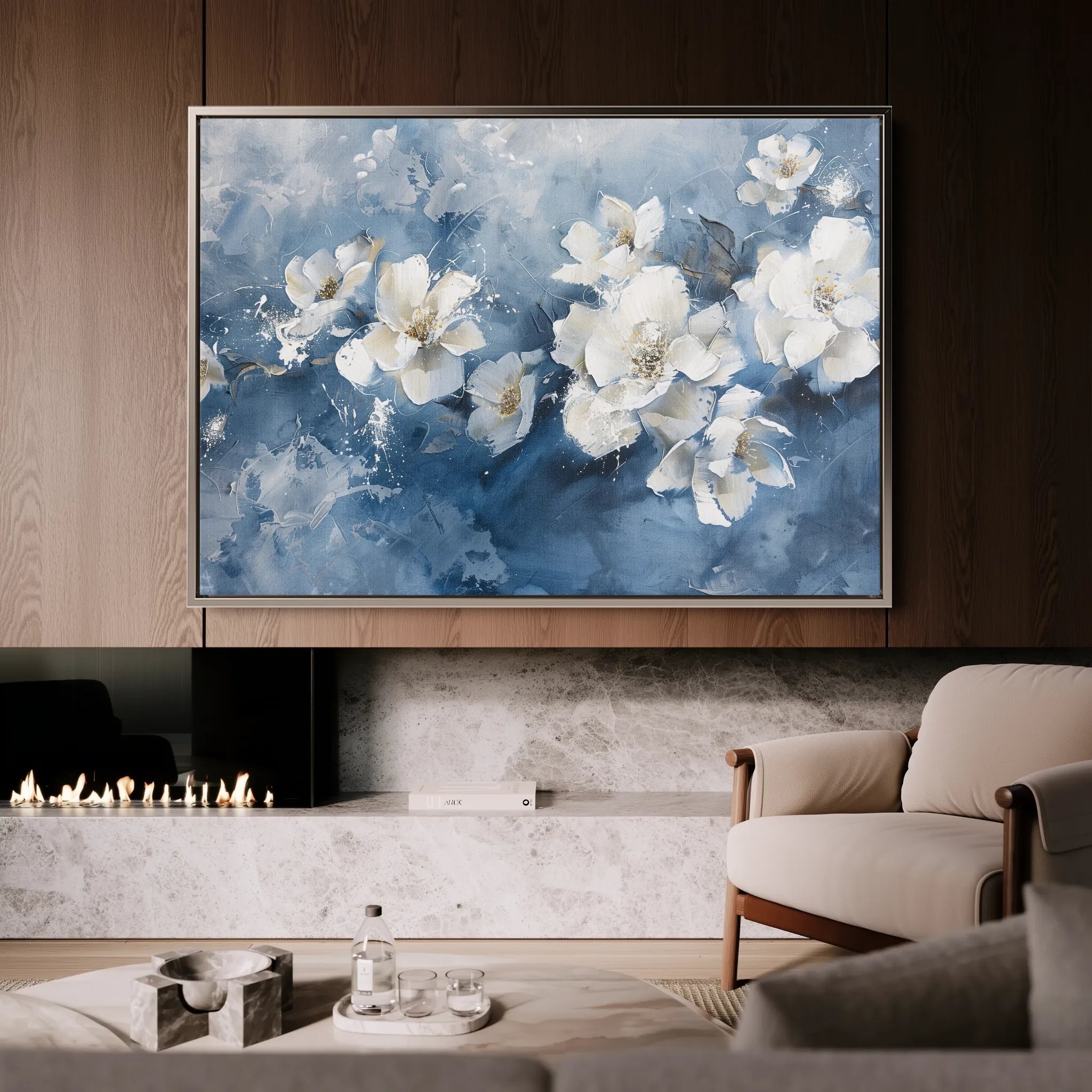 Floral 085 Canvas Art 60 x 40 cm / Black