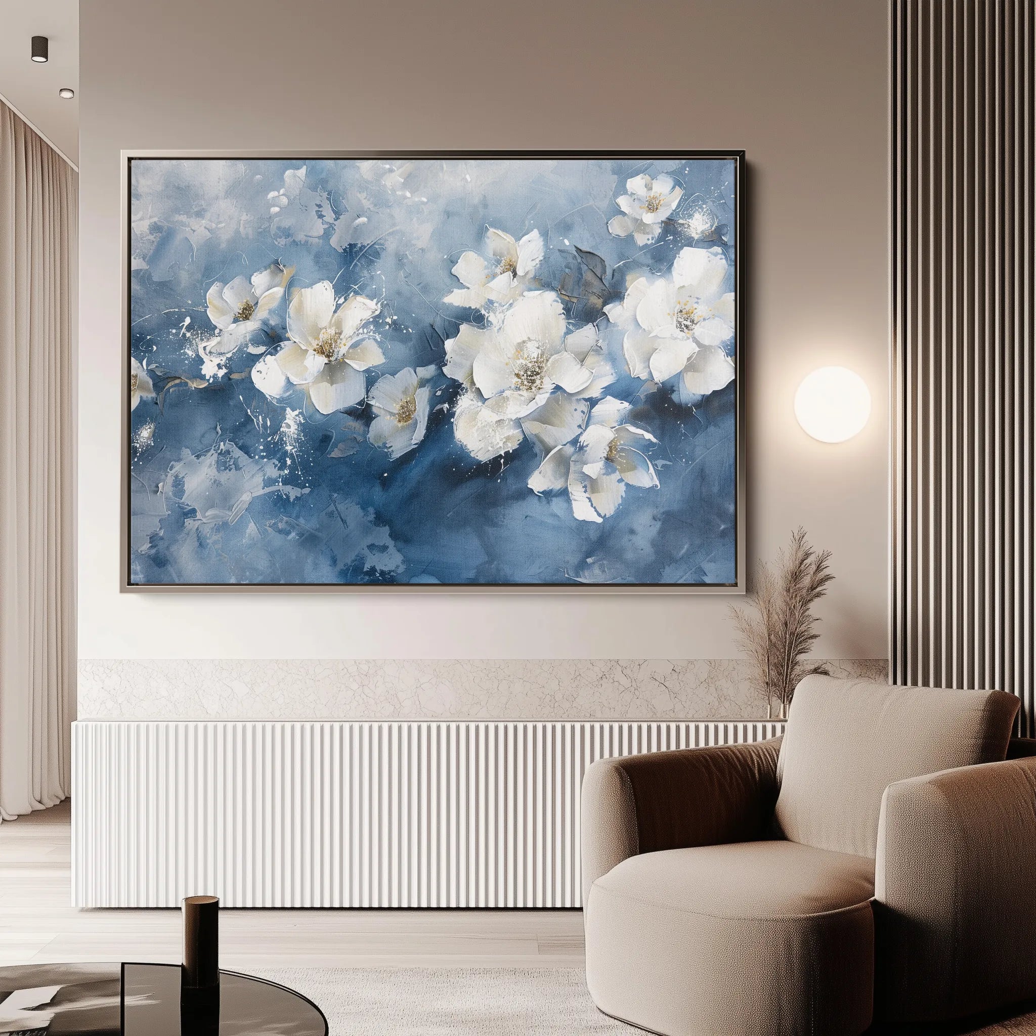 Floral 085 Canvas Art 60 x 40 cm / Black