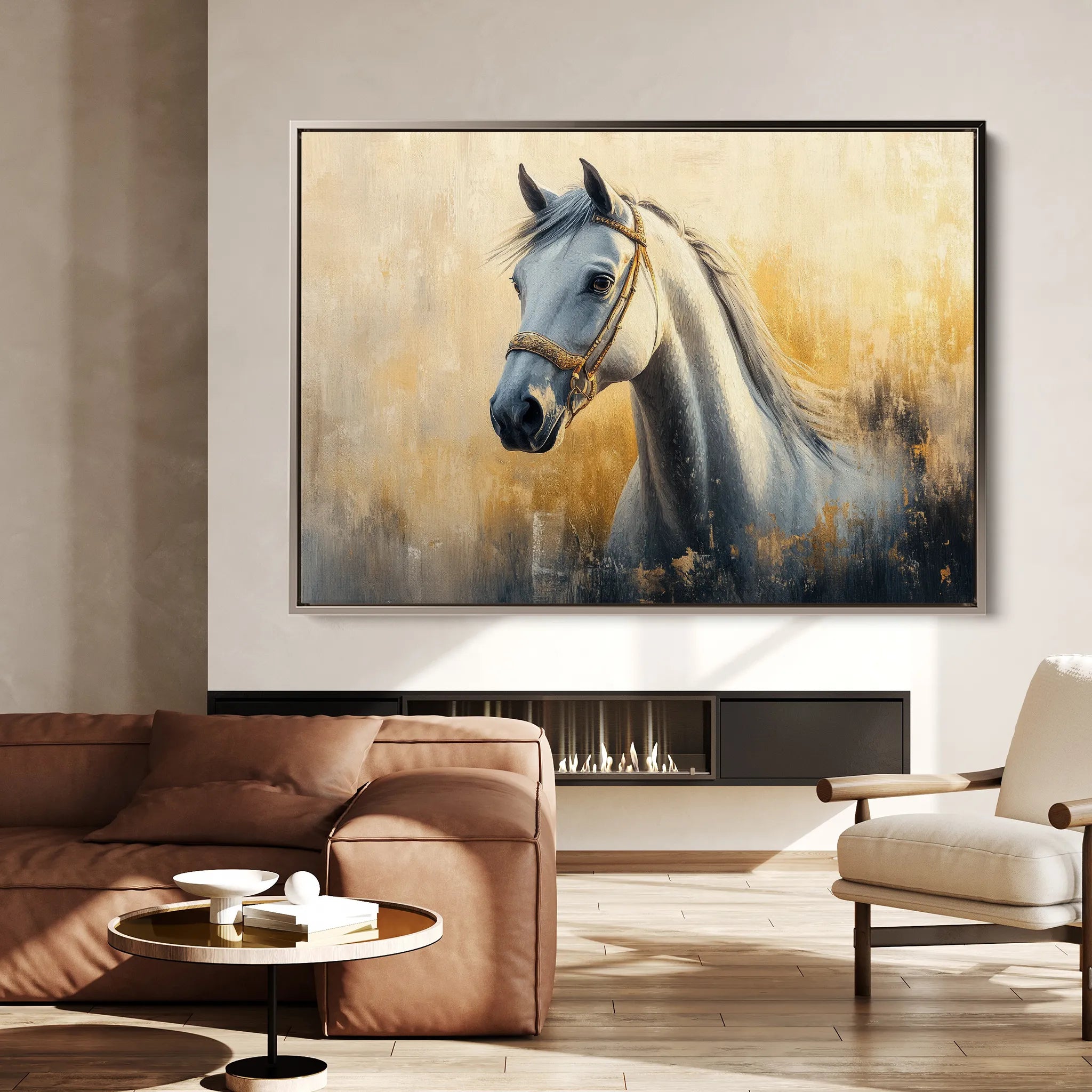 Horses 085 Canvas Art 60 x 40 cm / Black