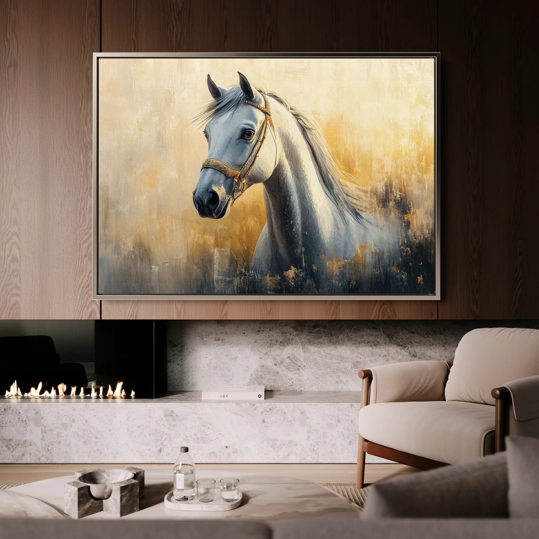 Horses 085 Canvas Art 60 x 40 cm / Black