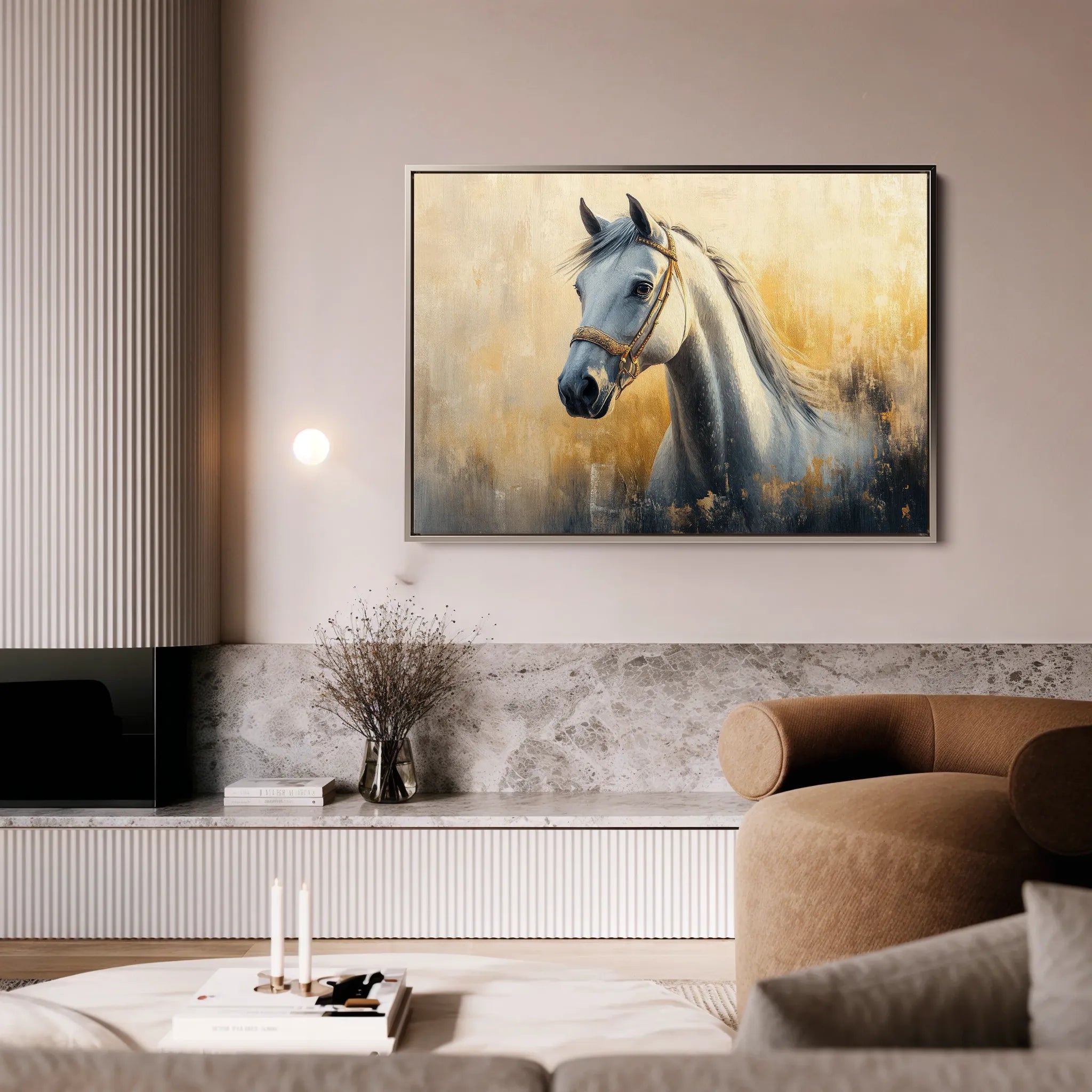 Horses 085 Canvas Art 60 x 40 cm / Black
