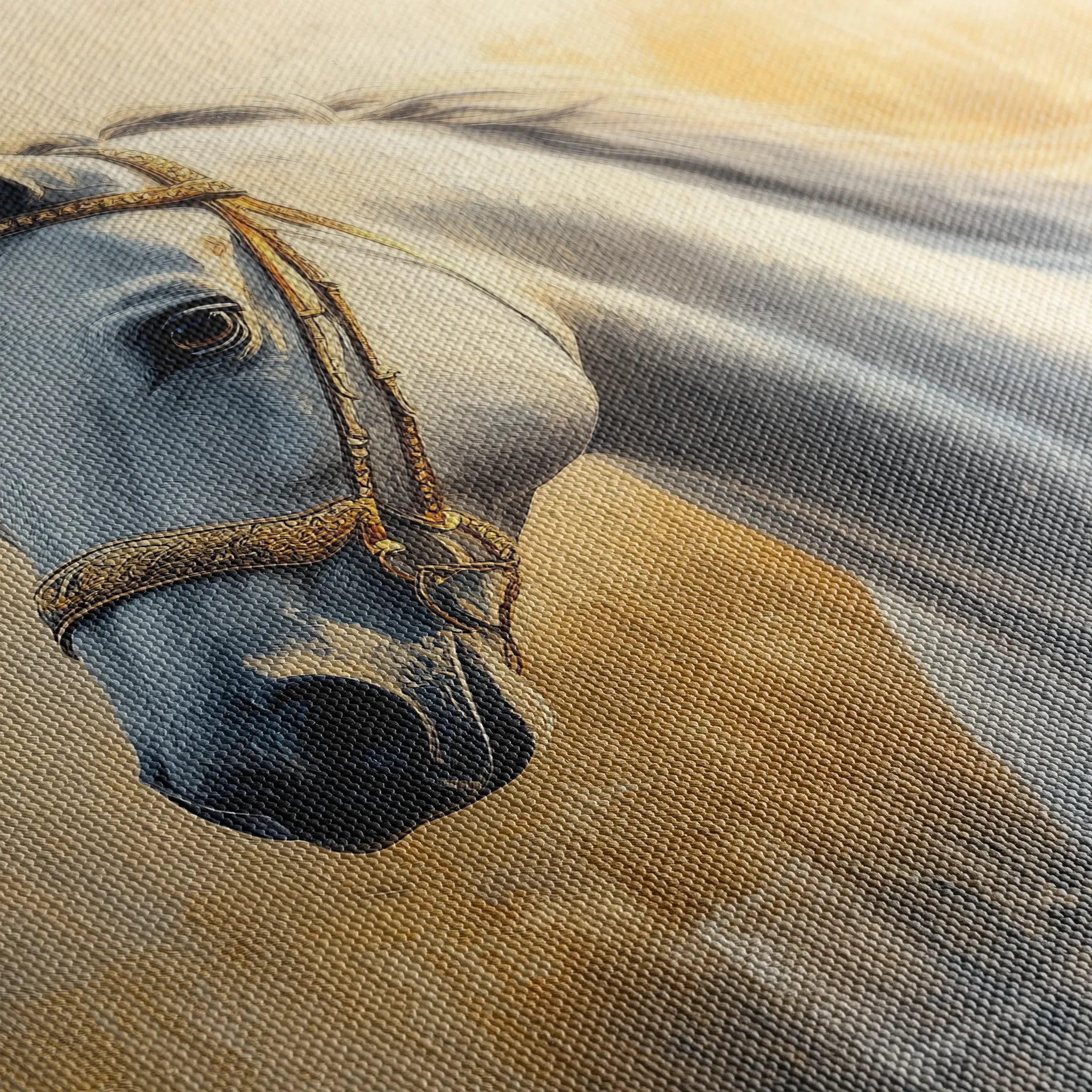 Horses 085 Canvas Art 60 x 40 cm / Black