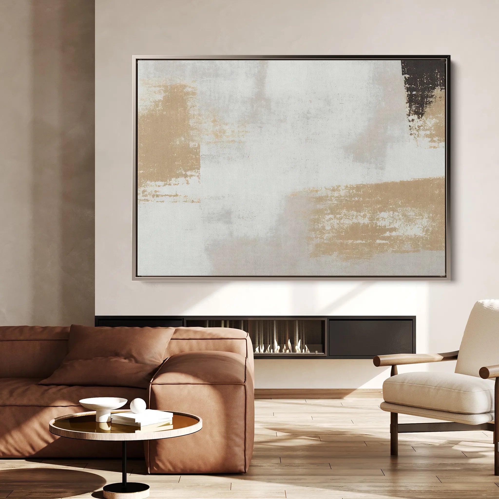 Abstract 086 Canvas Art 60 x 40 cm / Black
