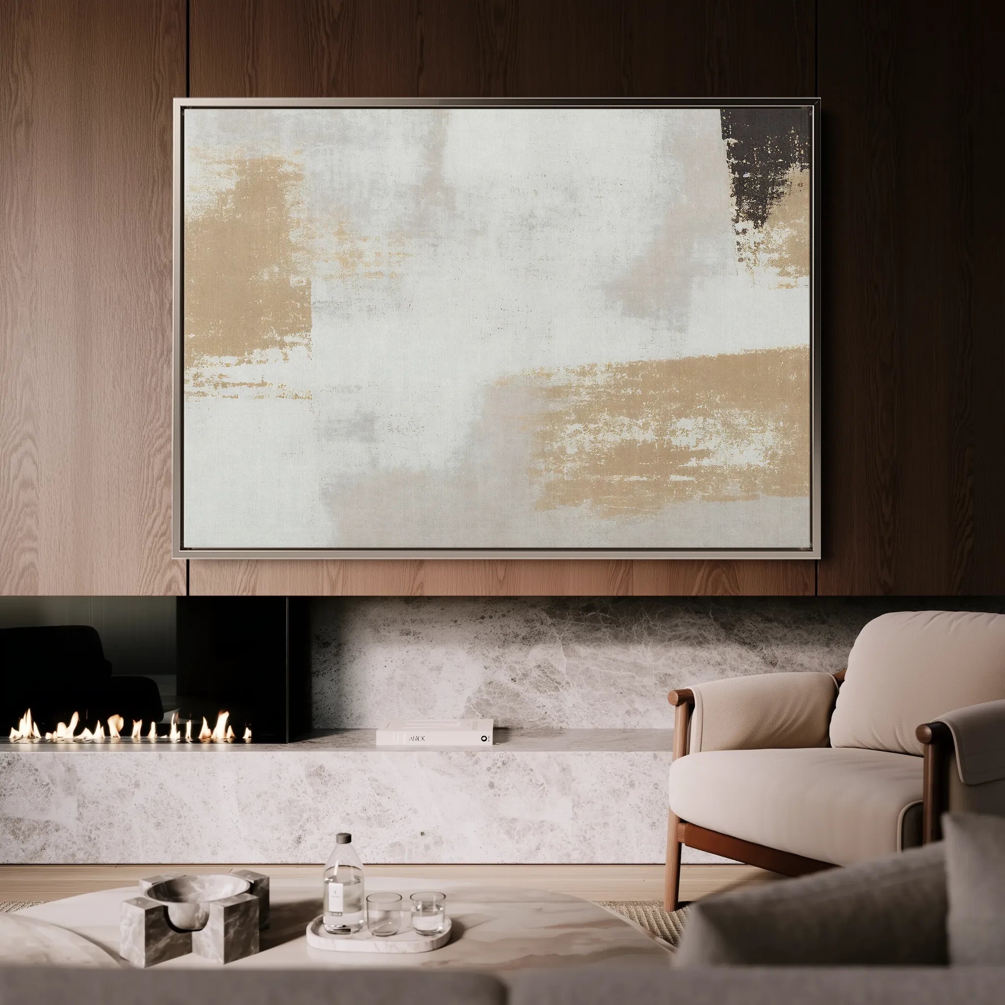 Abstract 086 Canvas Art 60 x 40 cm / Black