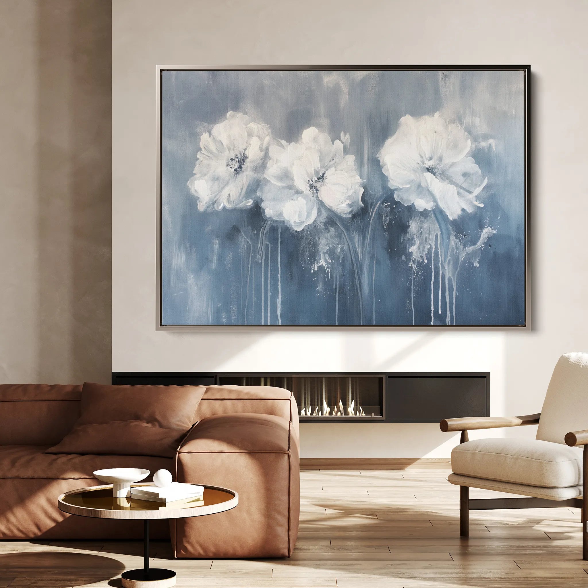 Floral 086 Canvas Art 60 x 40 cm / Black