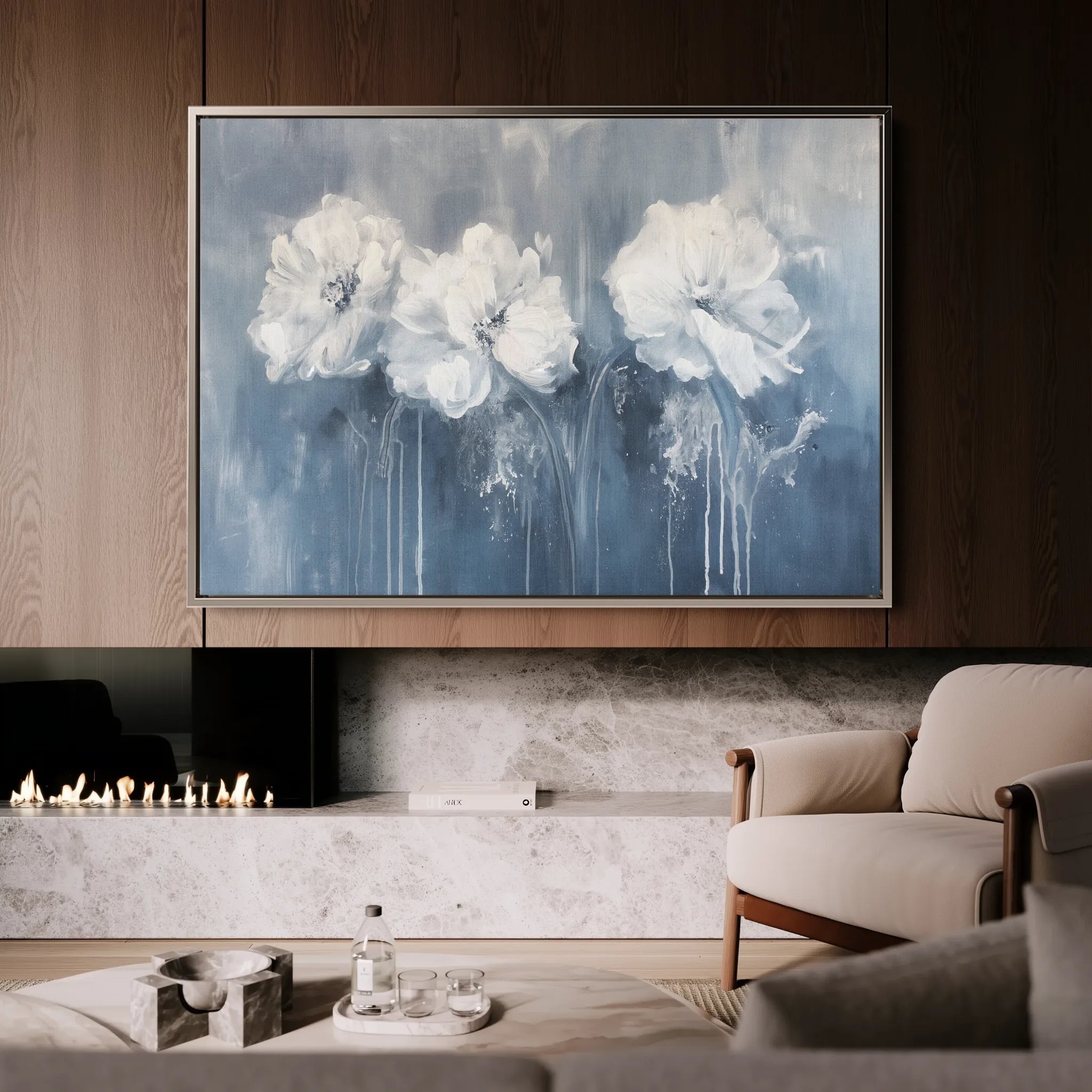 Floral 086 Canvas Art 60 x 40 cm / Black