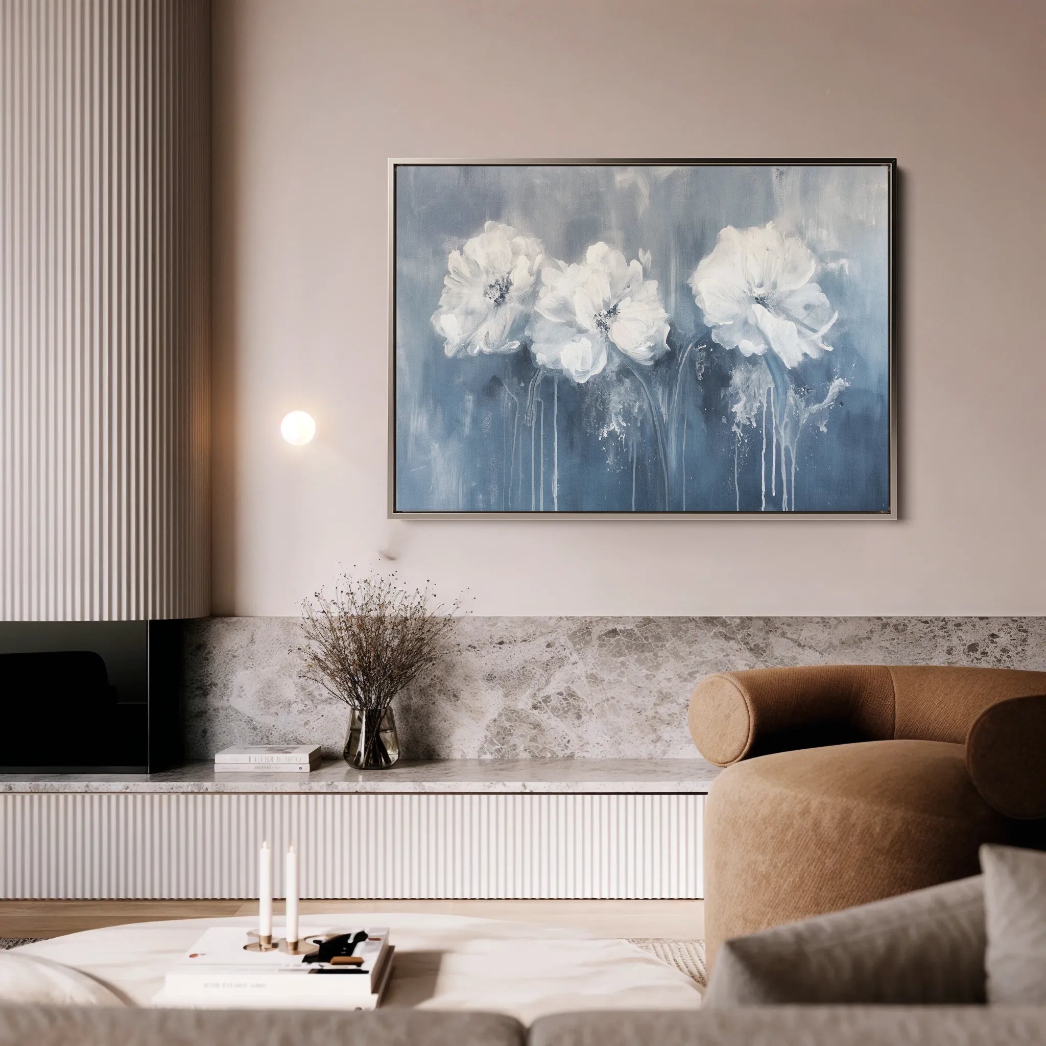 Floral 086 Canvas Art 60 x 40 cm / Black