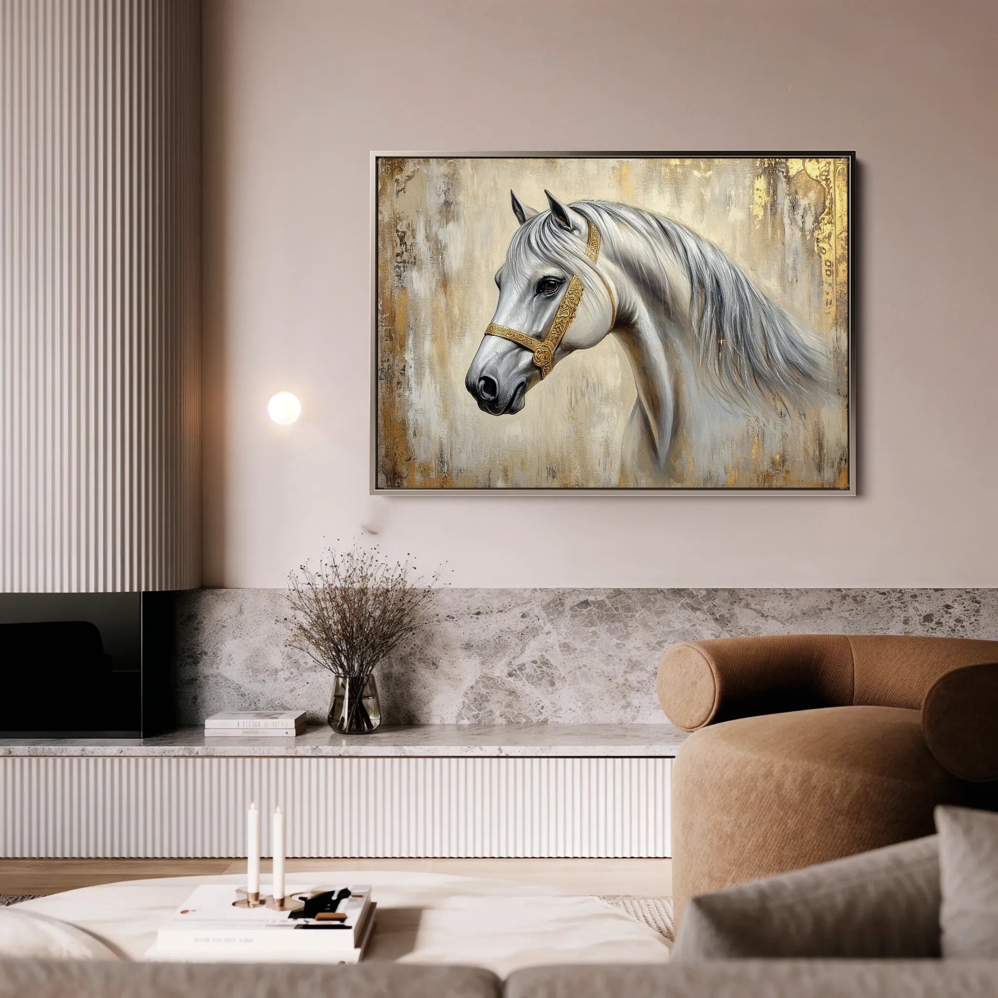 Horses 086 Canvas Art 60 x 40 cm / Black