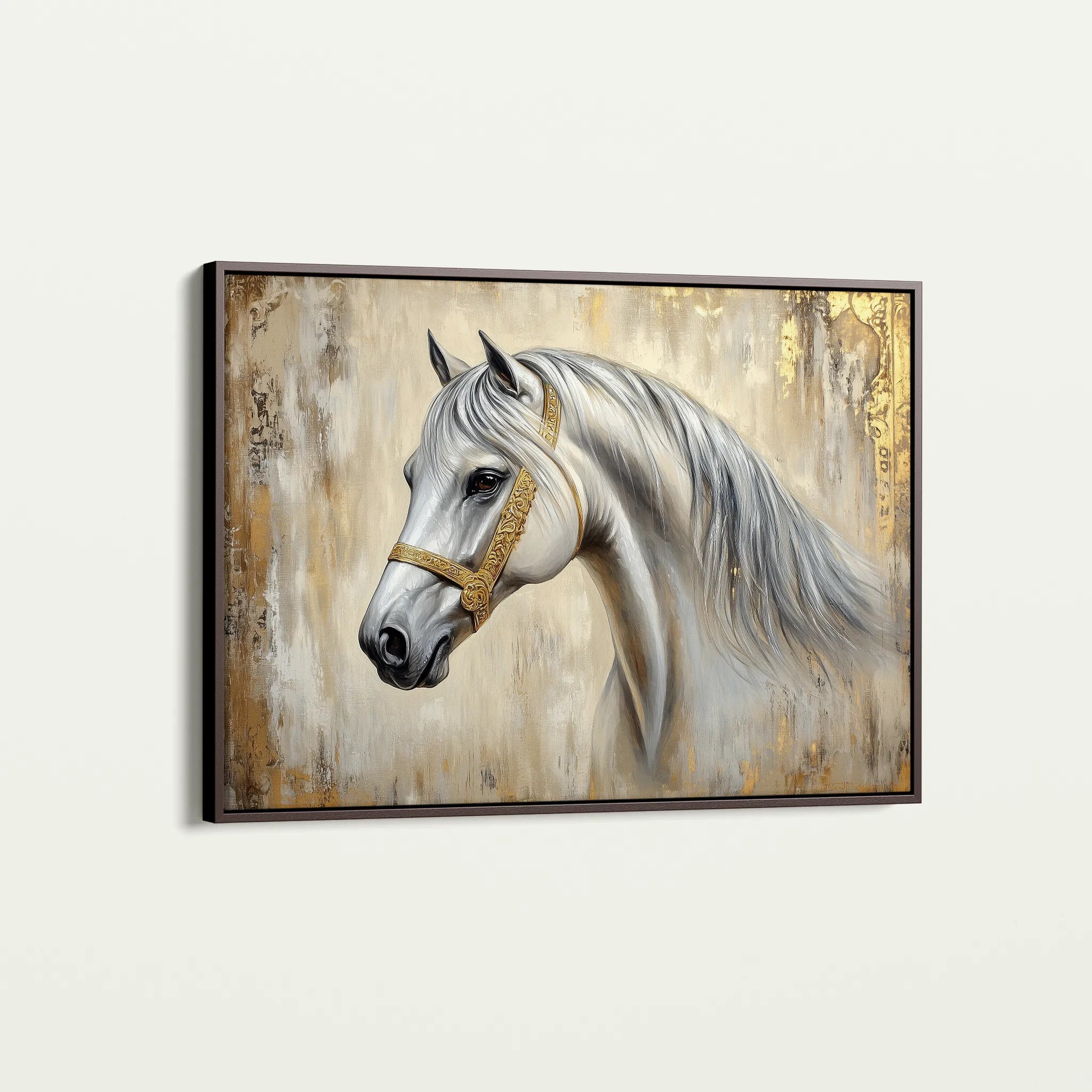 Horses 086 Canvas Art 60 x 40 cm / Black