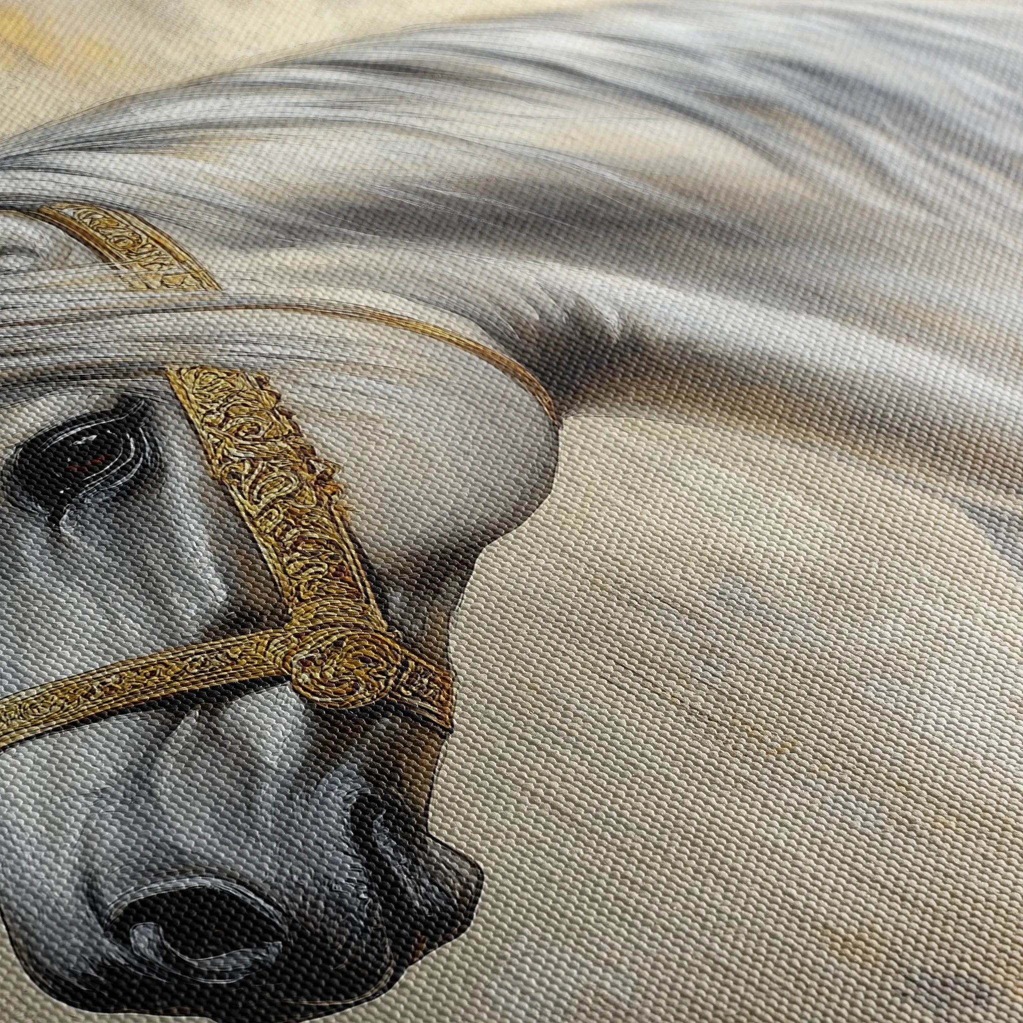 Horses 086 Canvas Art 60 x 40 cm / Black