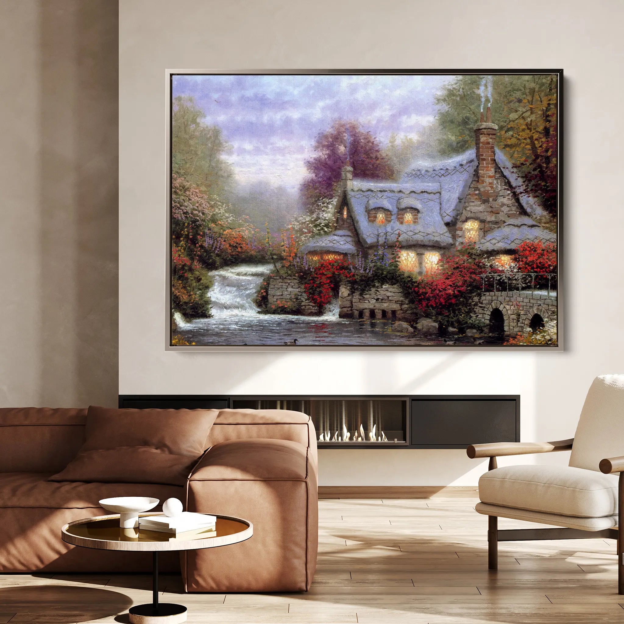 Landscape 086 Canvas Art 60 x 40 cm / Black