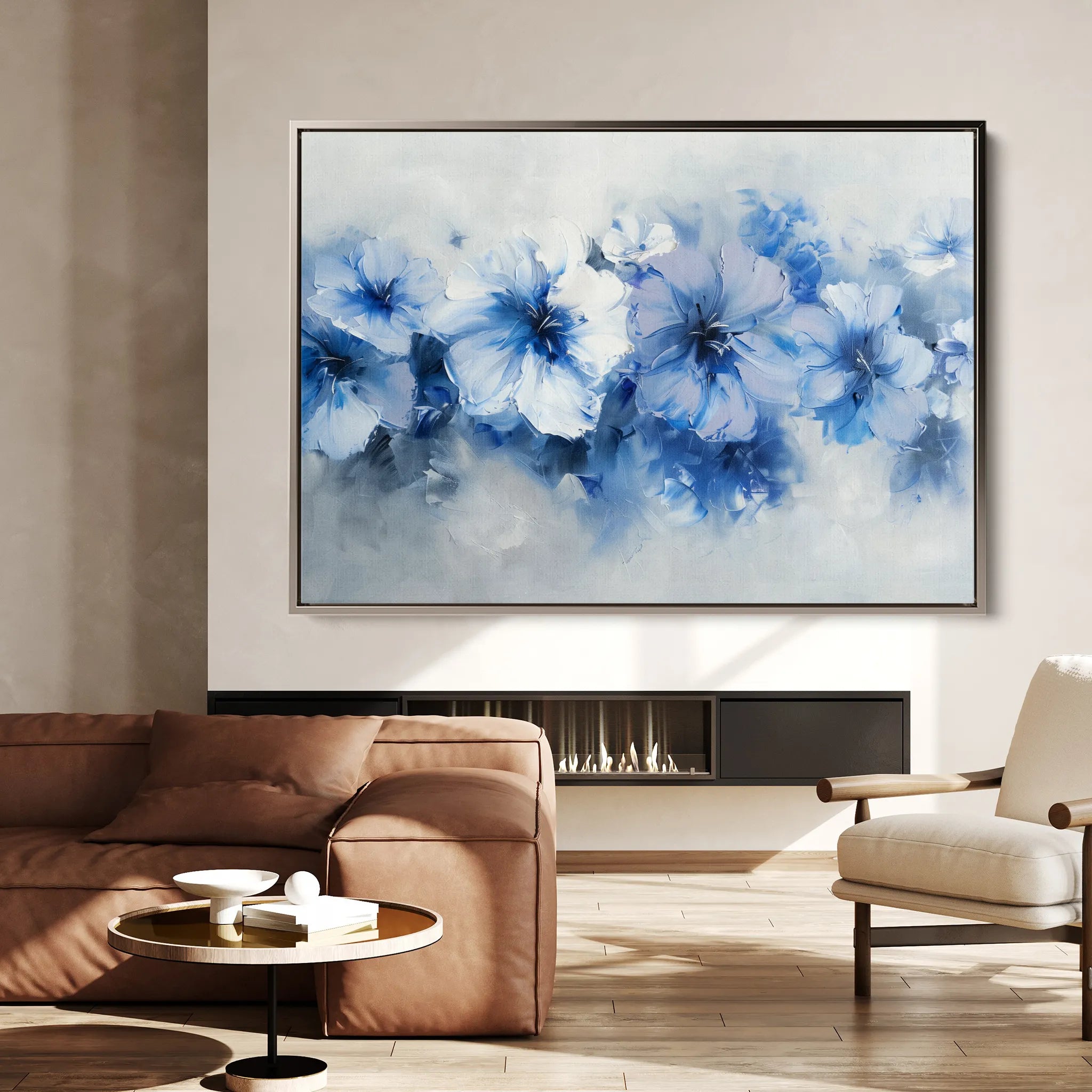 Floral 087 Canvas Art 60 x 40 cm / Black