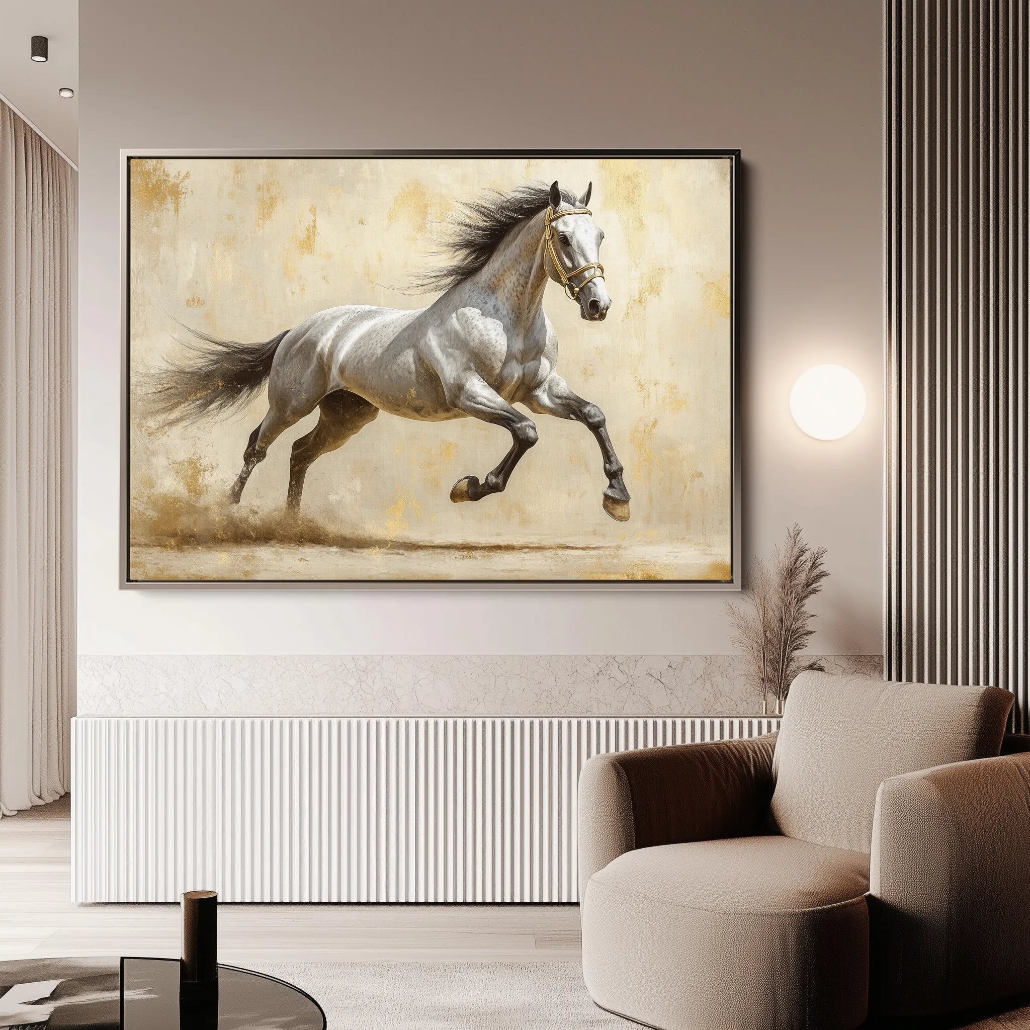 Horses 087 Canvas Art 60 x 40 cm / Black
