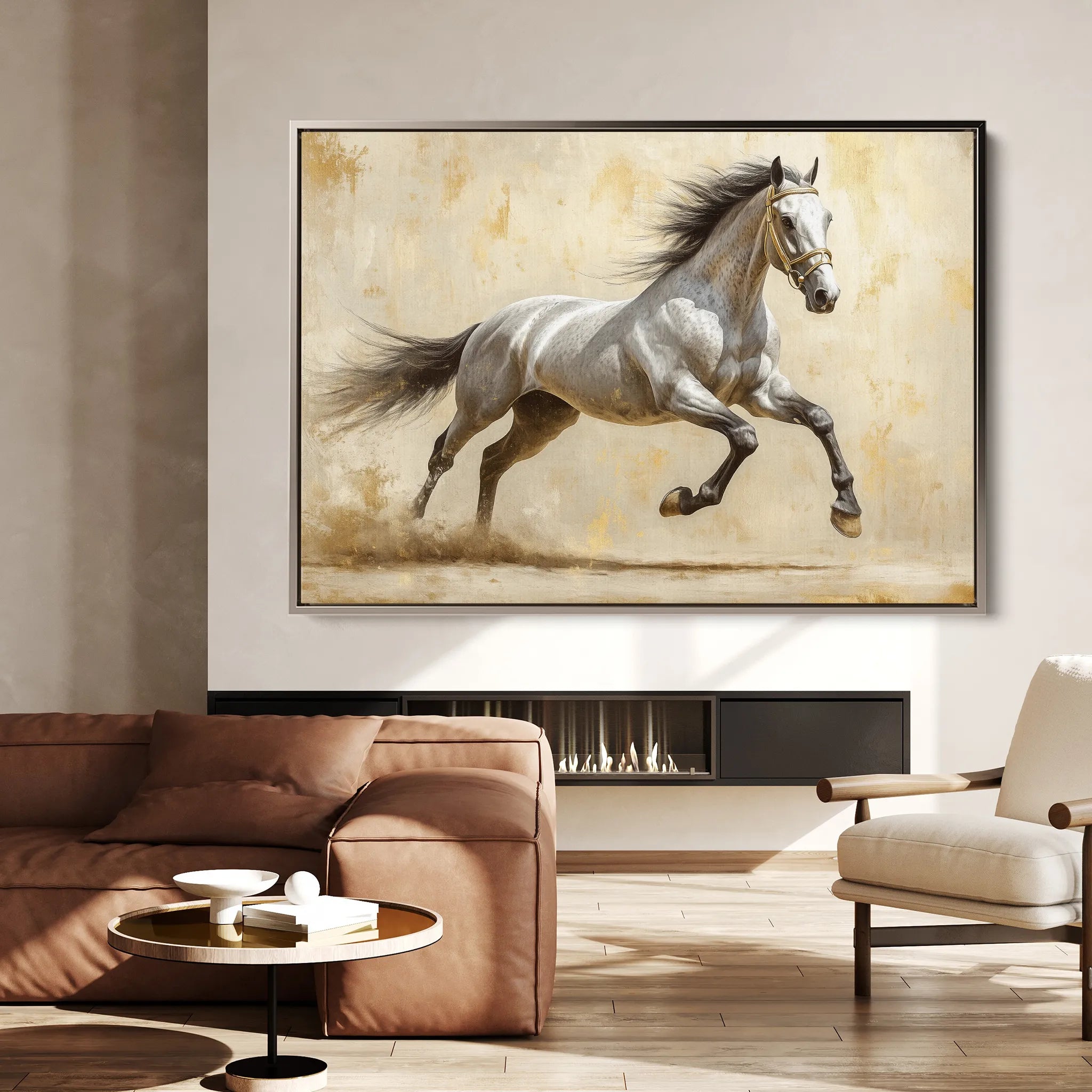 Horses 087 Canvas Art 60 x 40 cm / Black