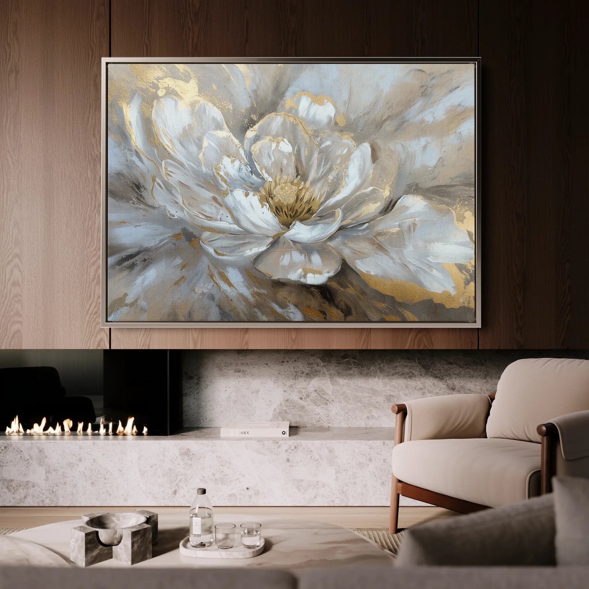 Floral 088 Canvas Art 60 x 40 cm / Black